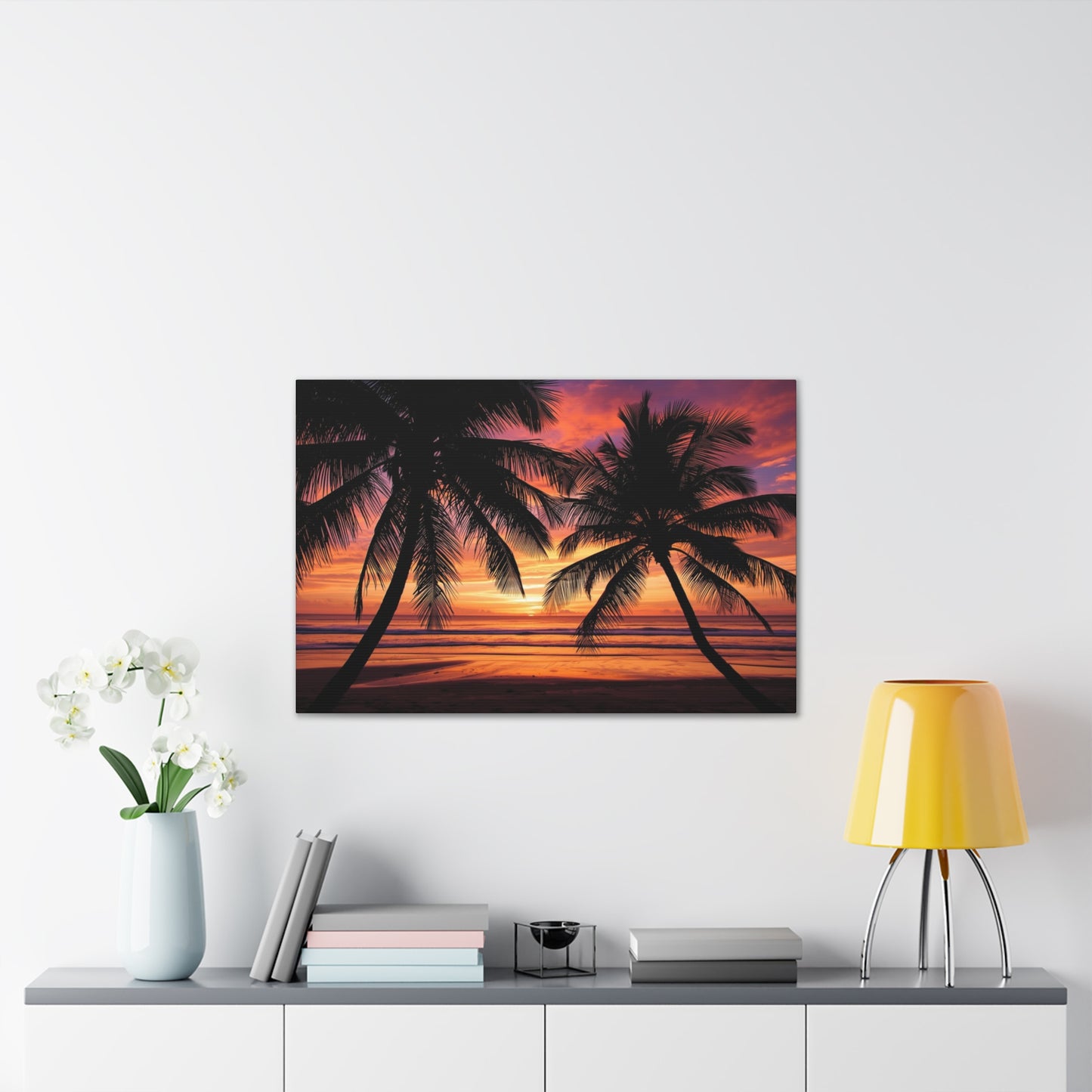 Sunset Palm Tree Canvas Print
