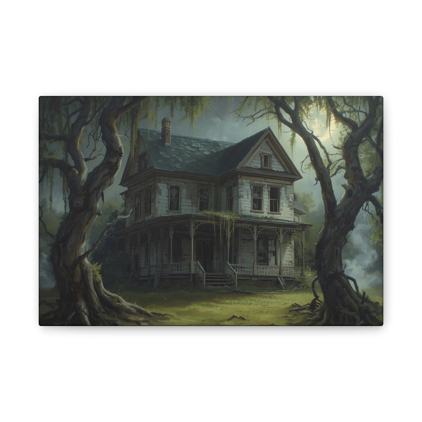 Spooky Vintage House Canvas Art