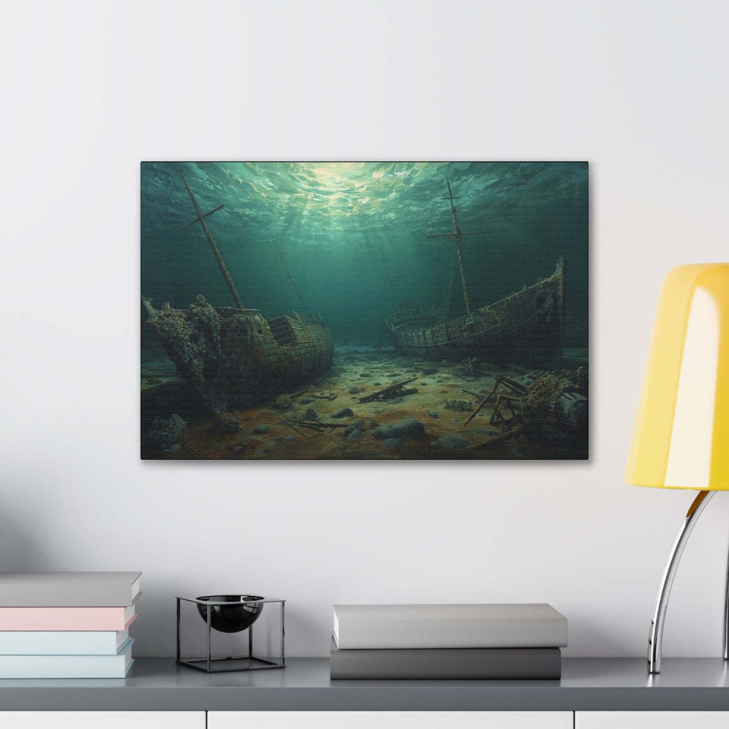 Underwater Shipwreck Canvas Art