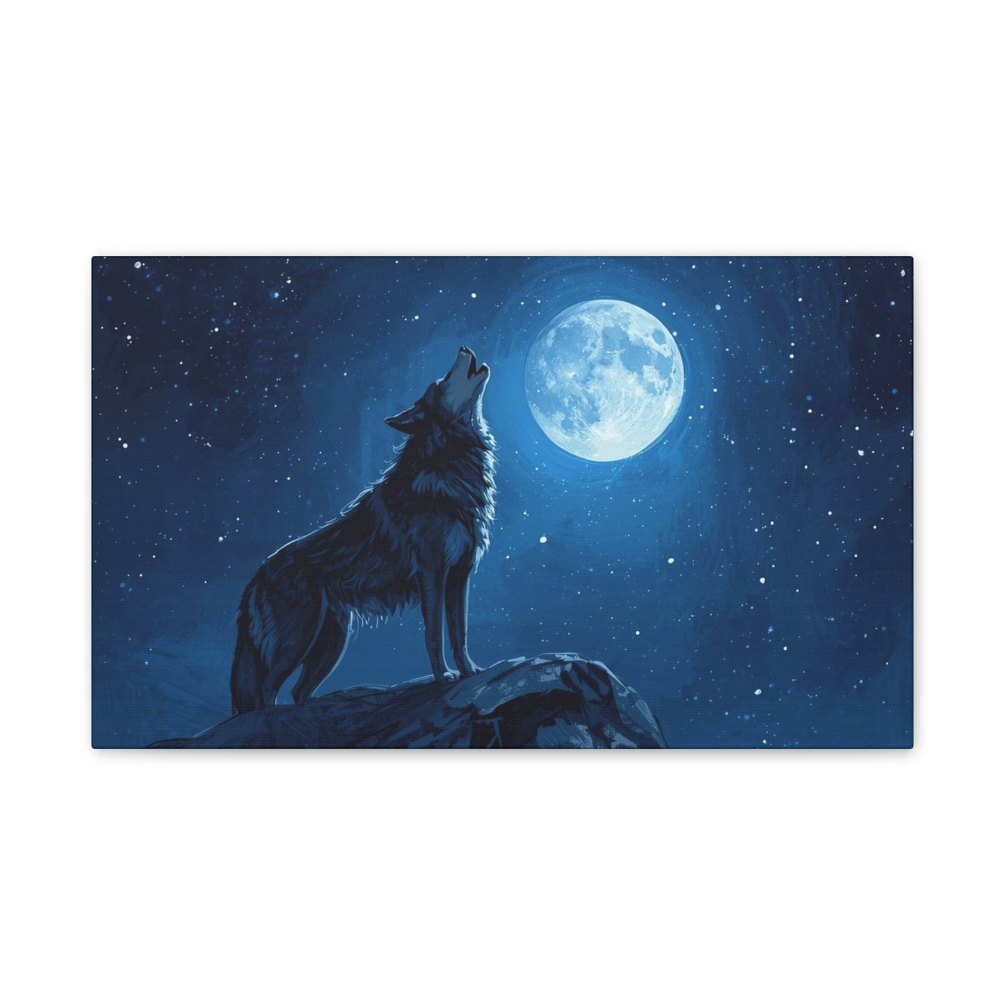 Wolf Howling at Moon Canvas Art
