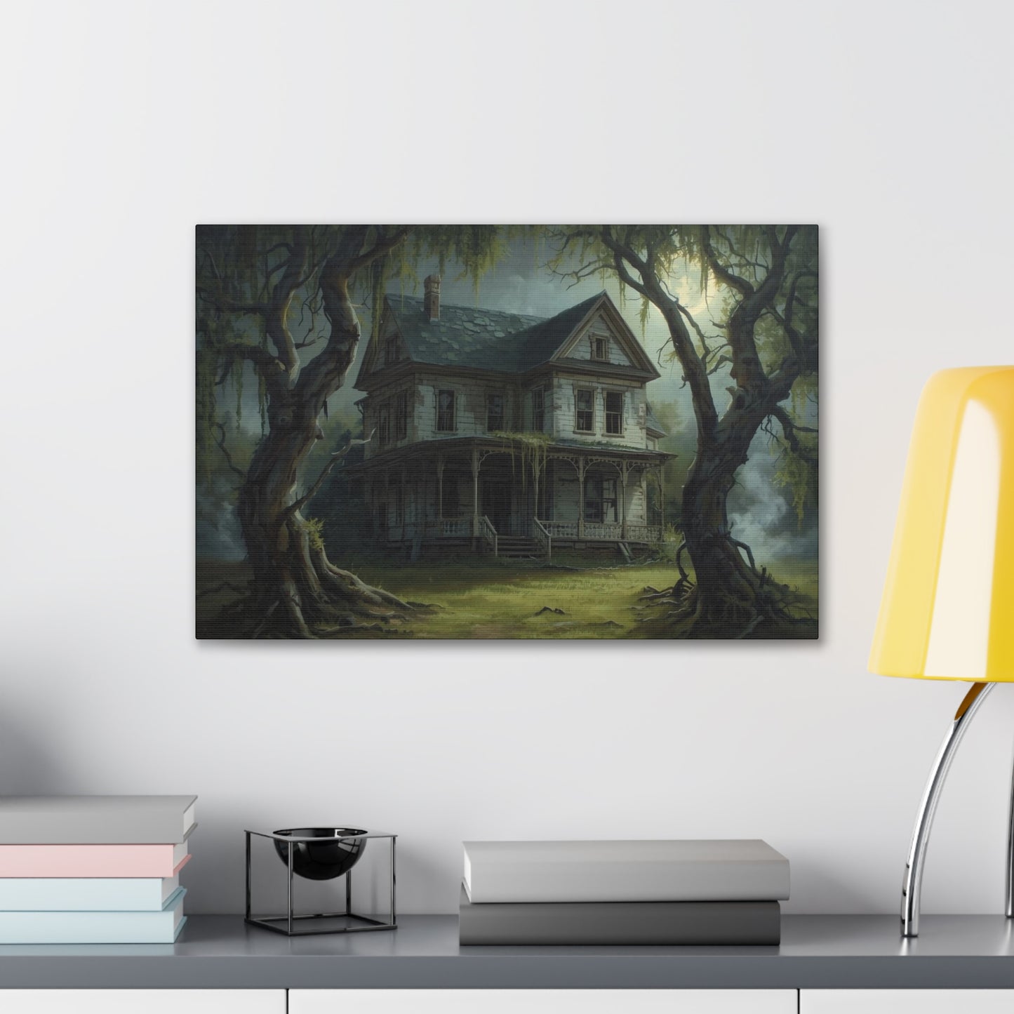Spooky Vintage House Canvas Art