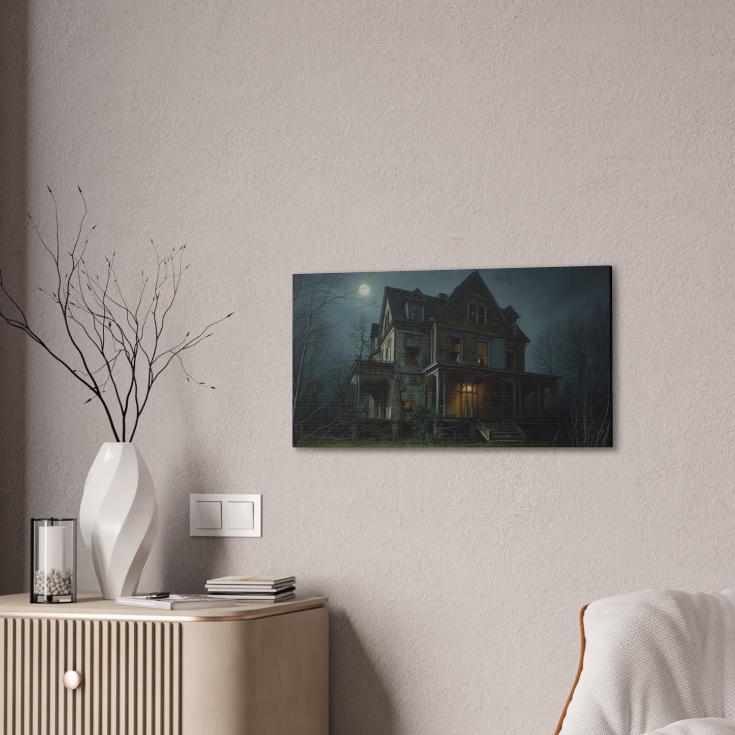 Spooky Haunted House Art Print