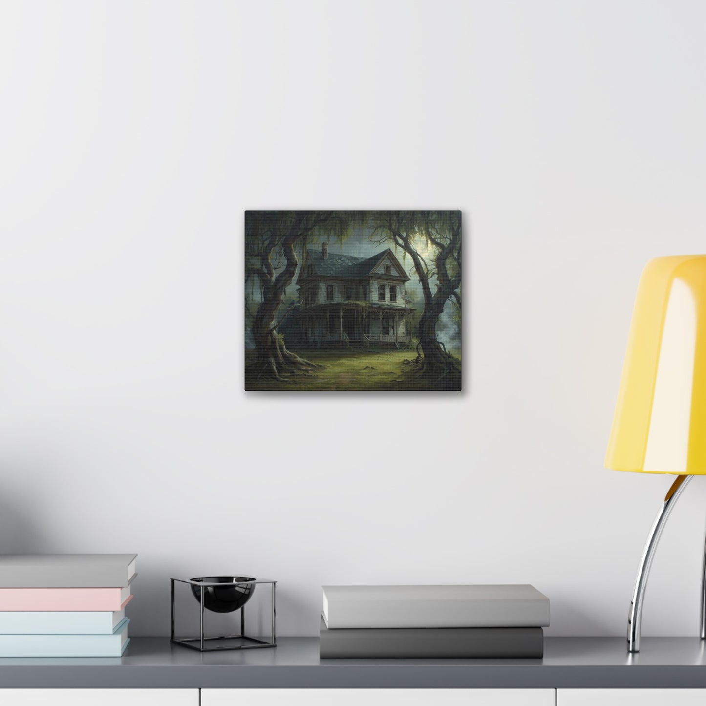 Spooky Vintage House Canvas Art