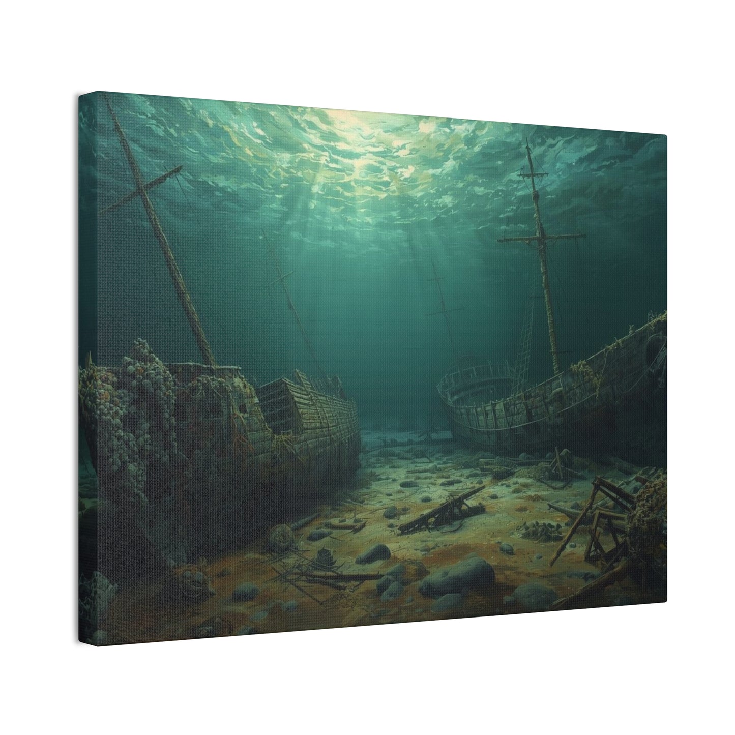 Underwater Shipwreck Canvas Art