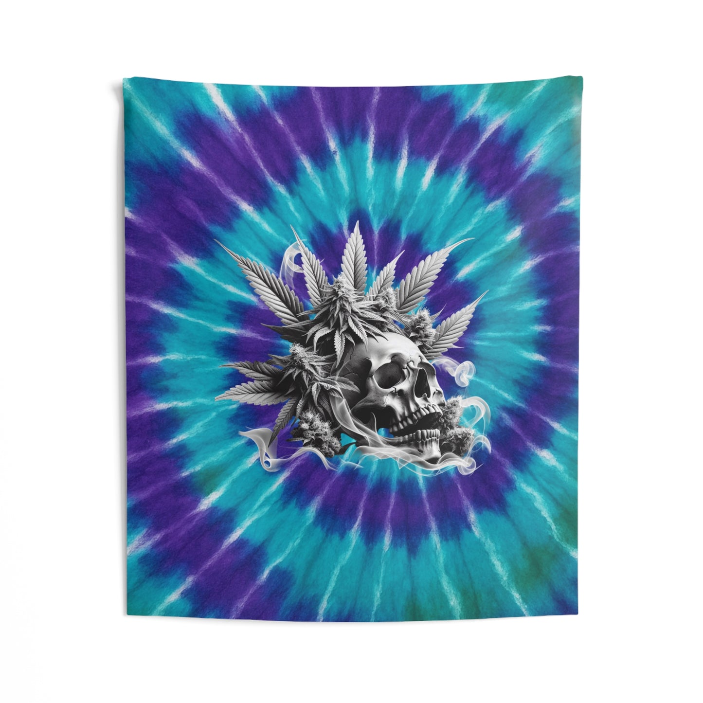 Psychedelic Skull Wall Tapestry, Bohemian Decor, Hippie Room Decor, Tie-Dye Wall Art, Dorm Room Decor