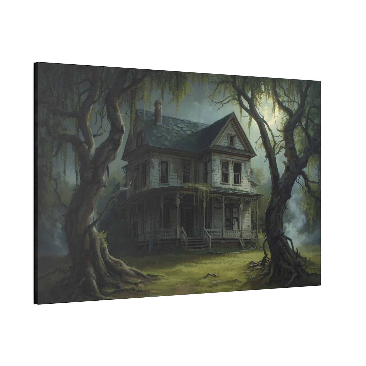 Spooky Vintage House Canvas Art