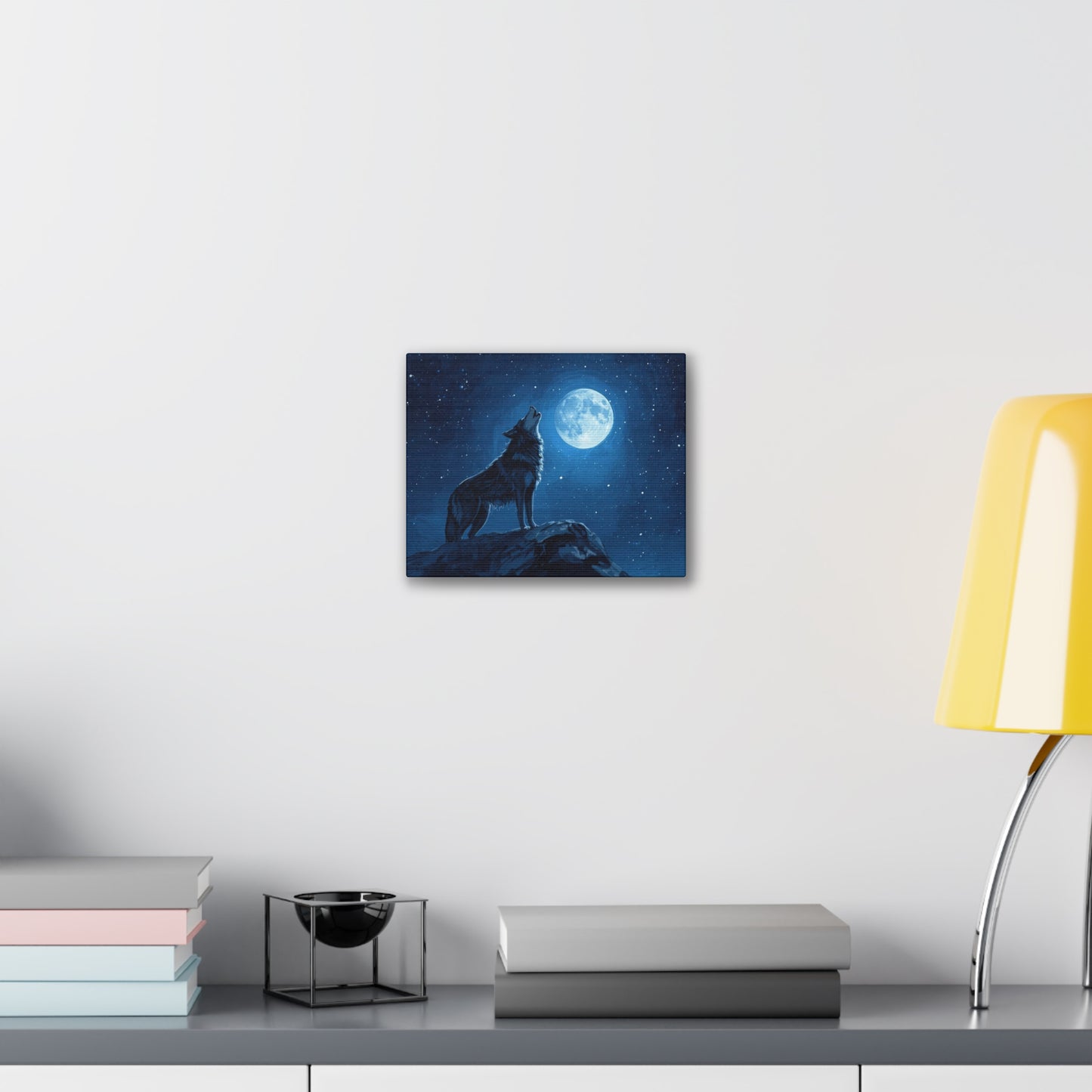 Wolf Howling at Moon Canvas Art