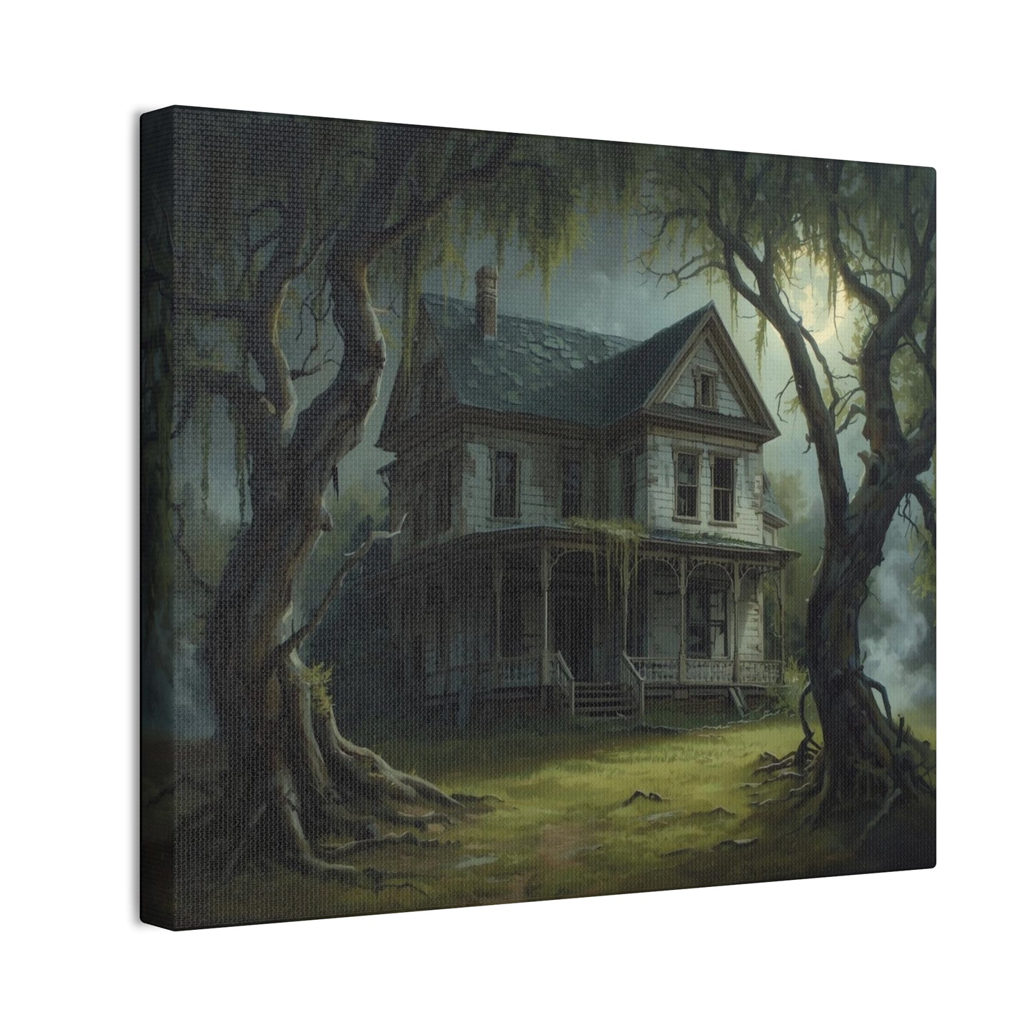Spooky Vintage House Canvas Art