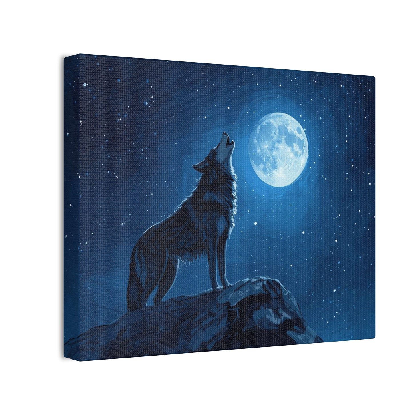 Wolf Howling at Moon Canvas Art