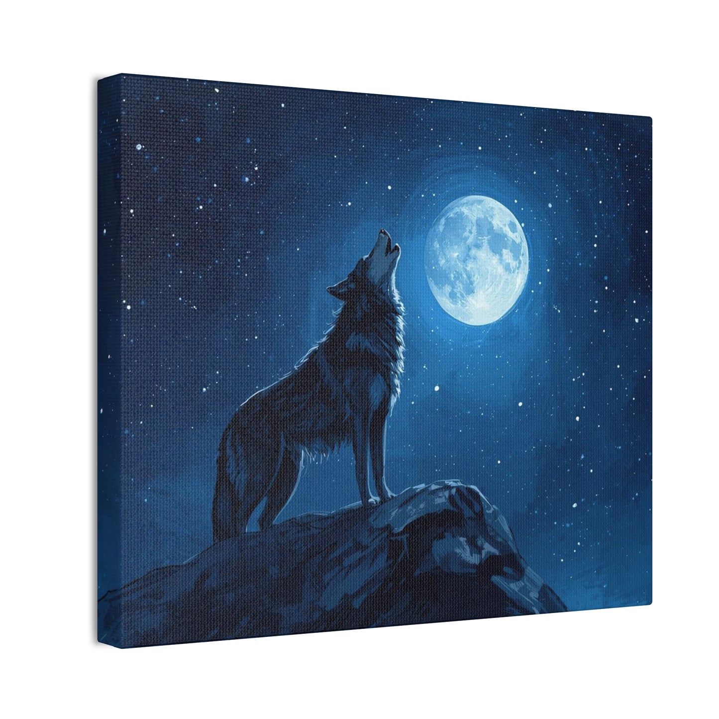 Wolf Howling at Moon Canvas Art