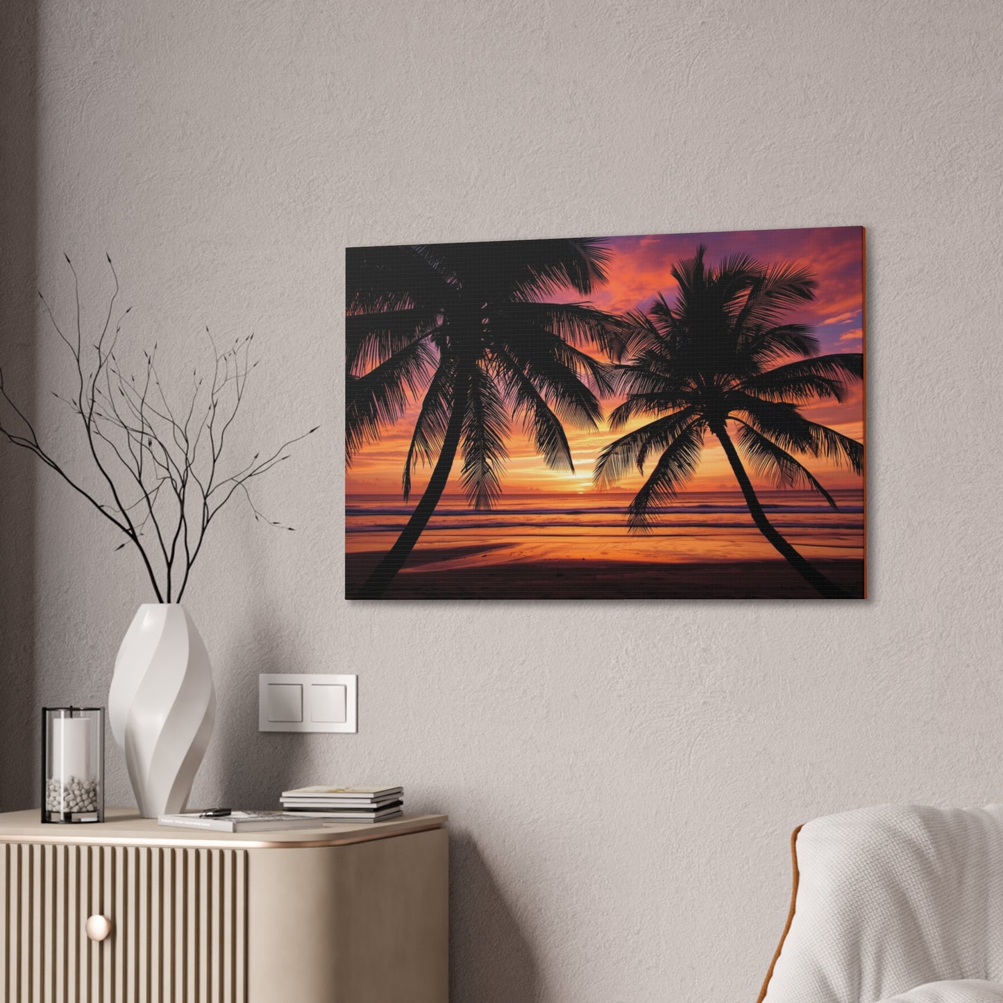 Sunset Palm Tree Canvas Print