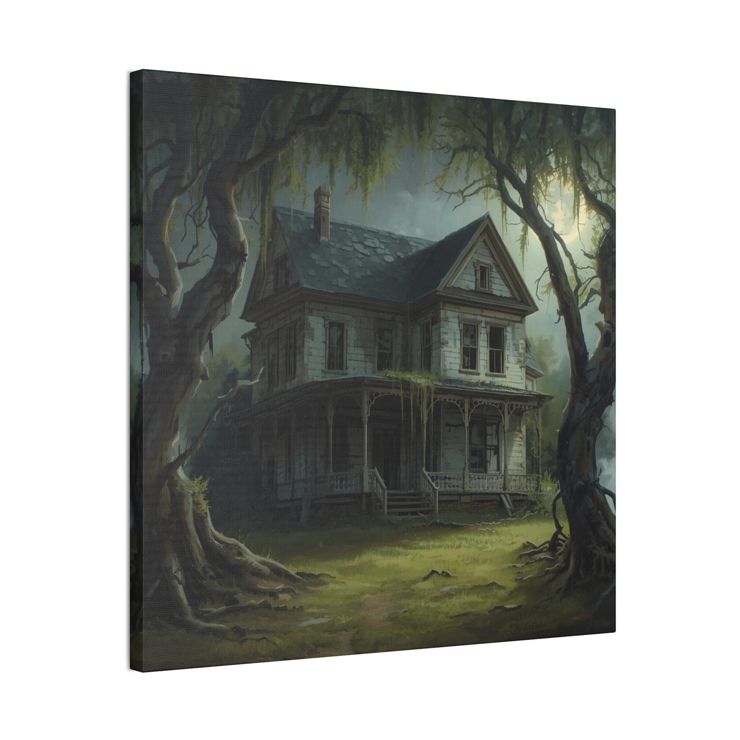Spooky Vintage House Canvas Art