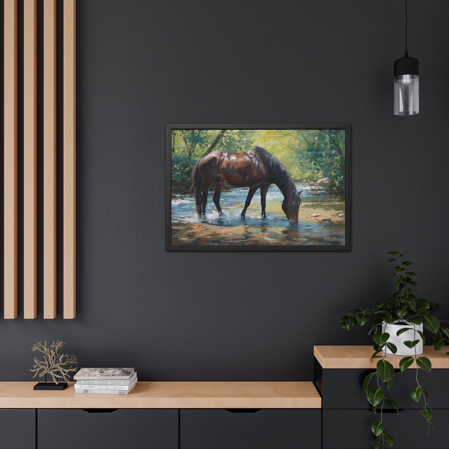 Framed Horse Art Print, Equine Wall Decor, Nature Lover Gift, Rustic Home Decoration, Equestrian Decor