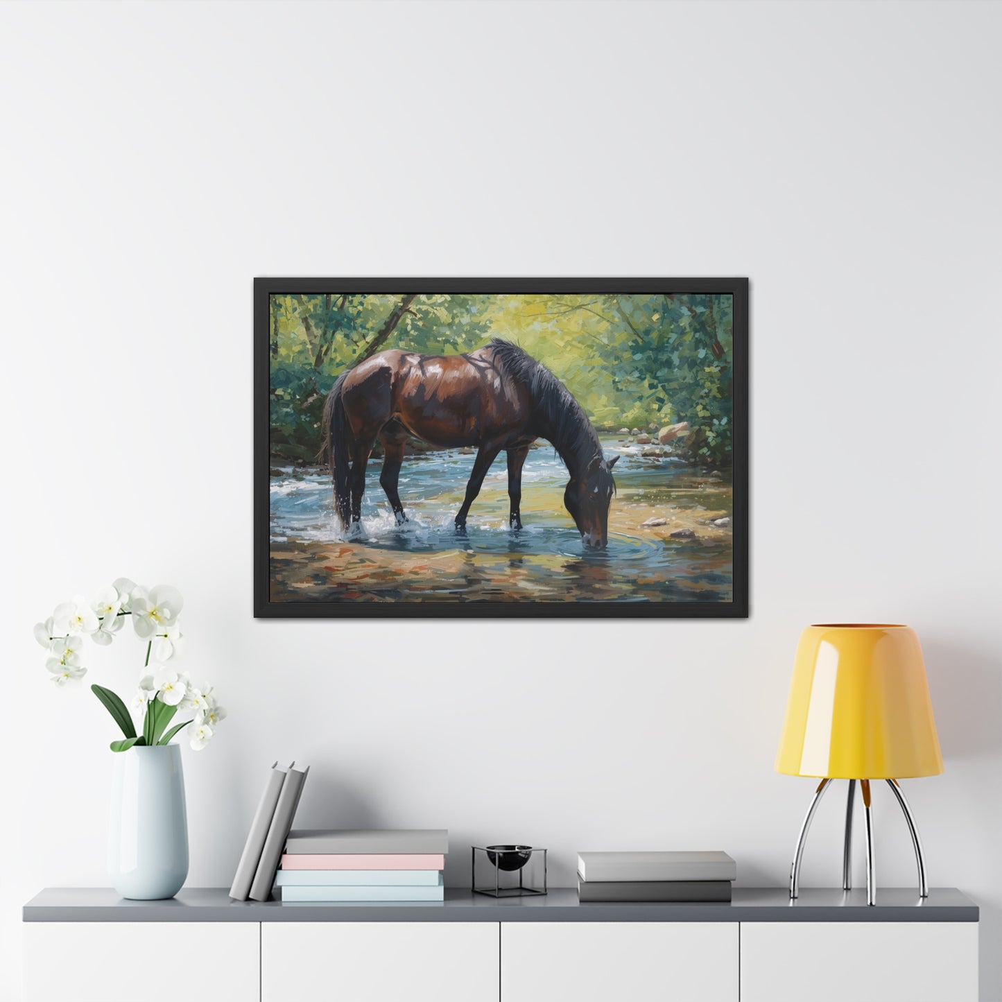 Framed Horse Art Print, Equine Wall Decor, Nature Lover Gift, Rustic Home Decoration, Equestrian Decor