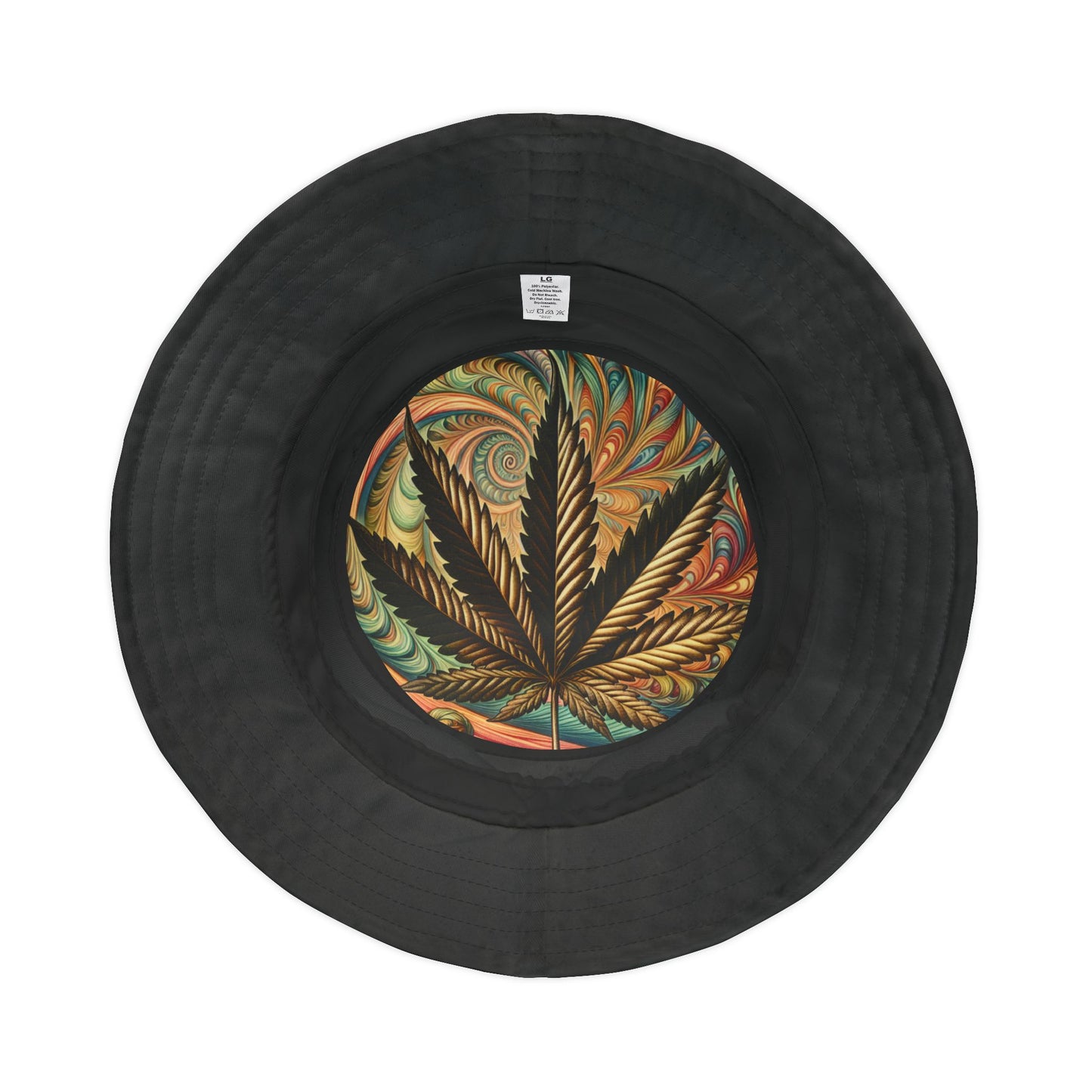 Trippy Pot Leaf Bucket Hat - Cannabis Lover Festival Accessory, Hippie Psychedelic Cap, Weed Leaf Outdoor Adventure Headwear, Trendy Stoner