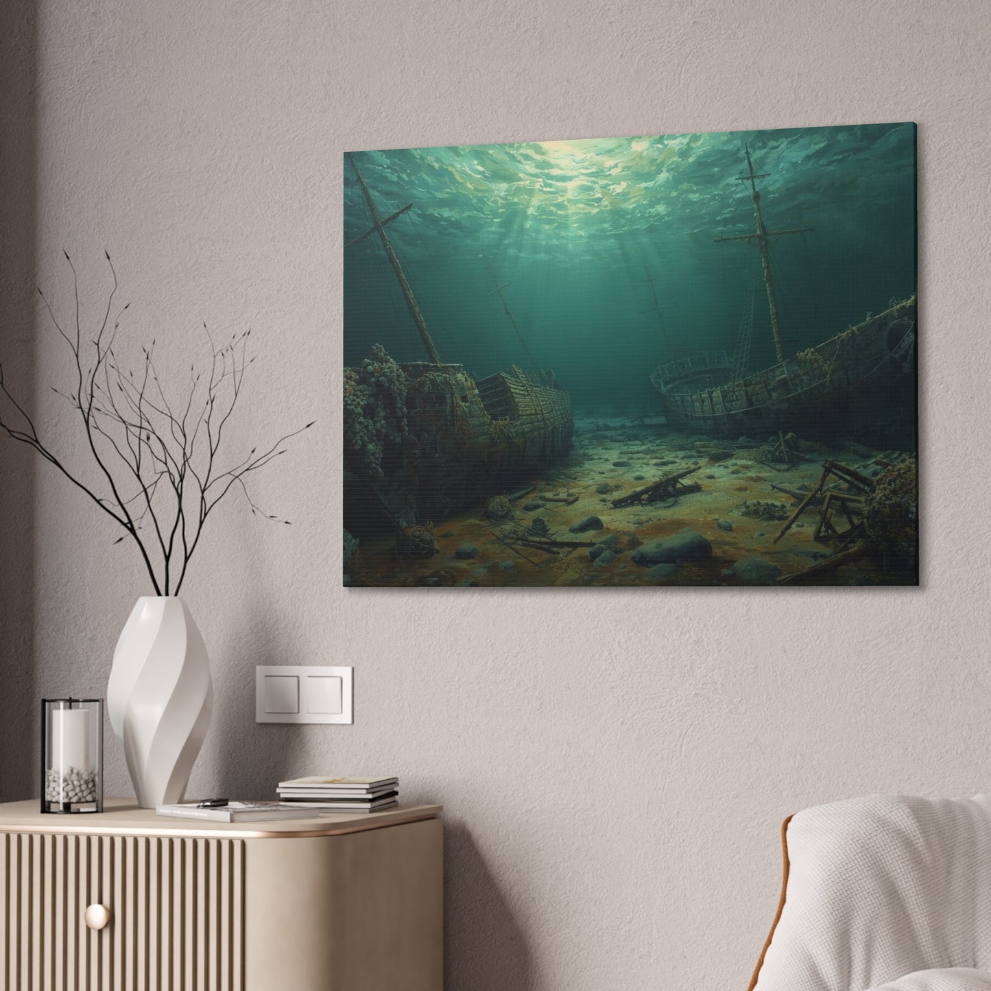 Underwater Shipwreck Canvas Art