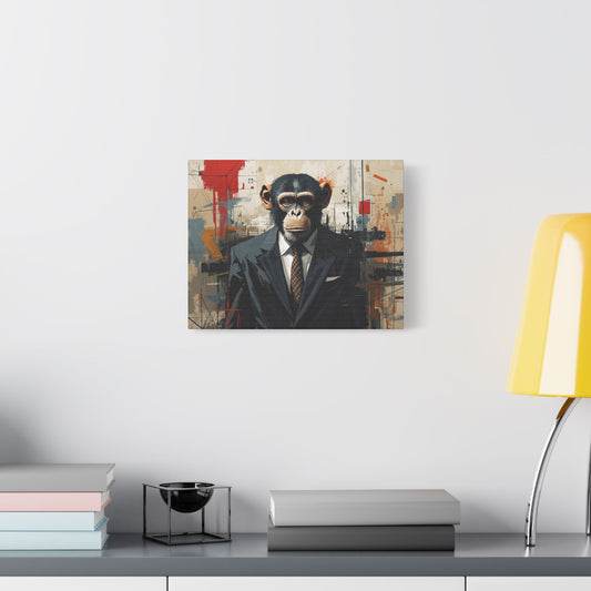 Stylish Monkey Art Canvas Print, Unique Wall Decor, Home Office Decoration, Contemporary Artwork, Gift for Art Lovers