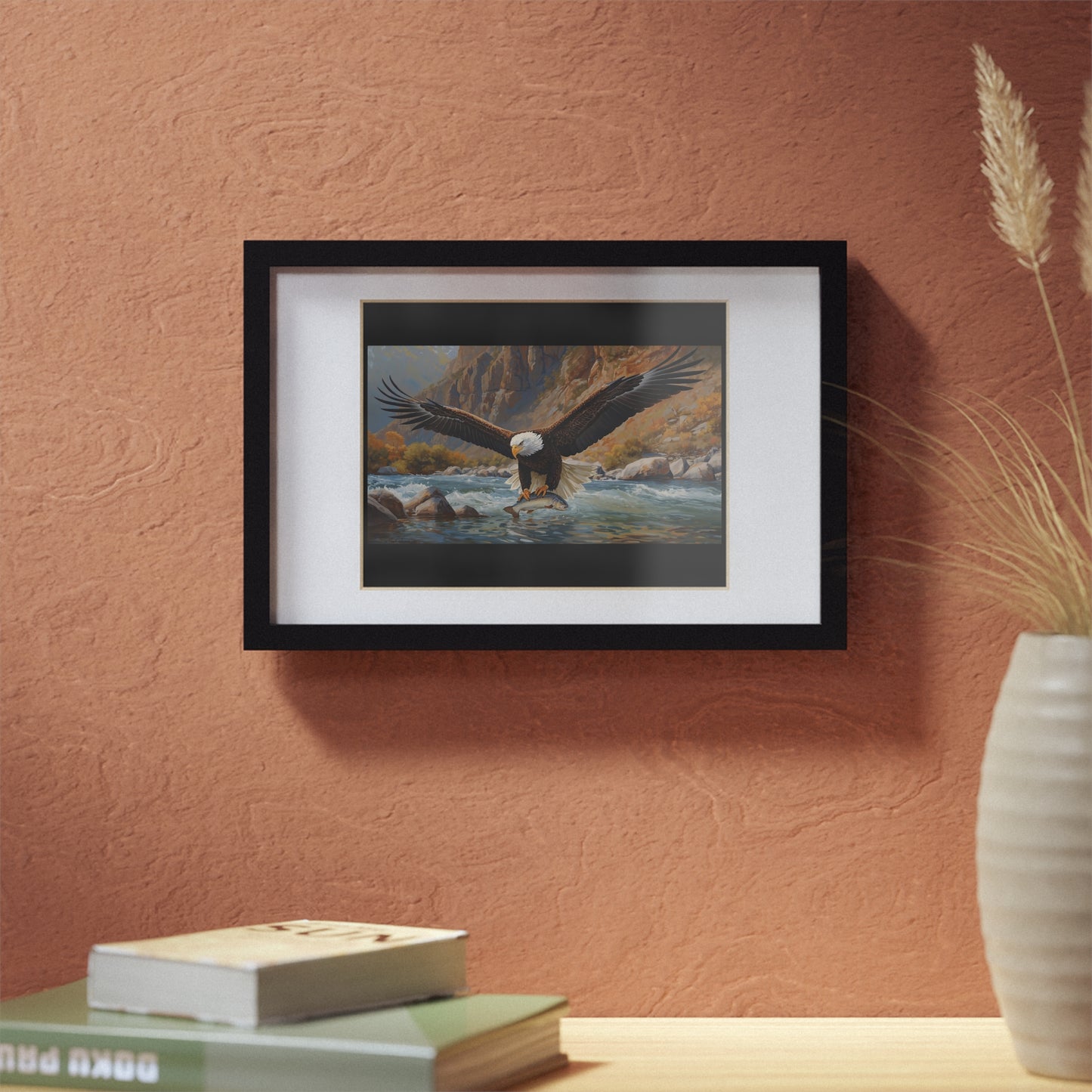 Elegant Black Framed Eagle Print