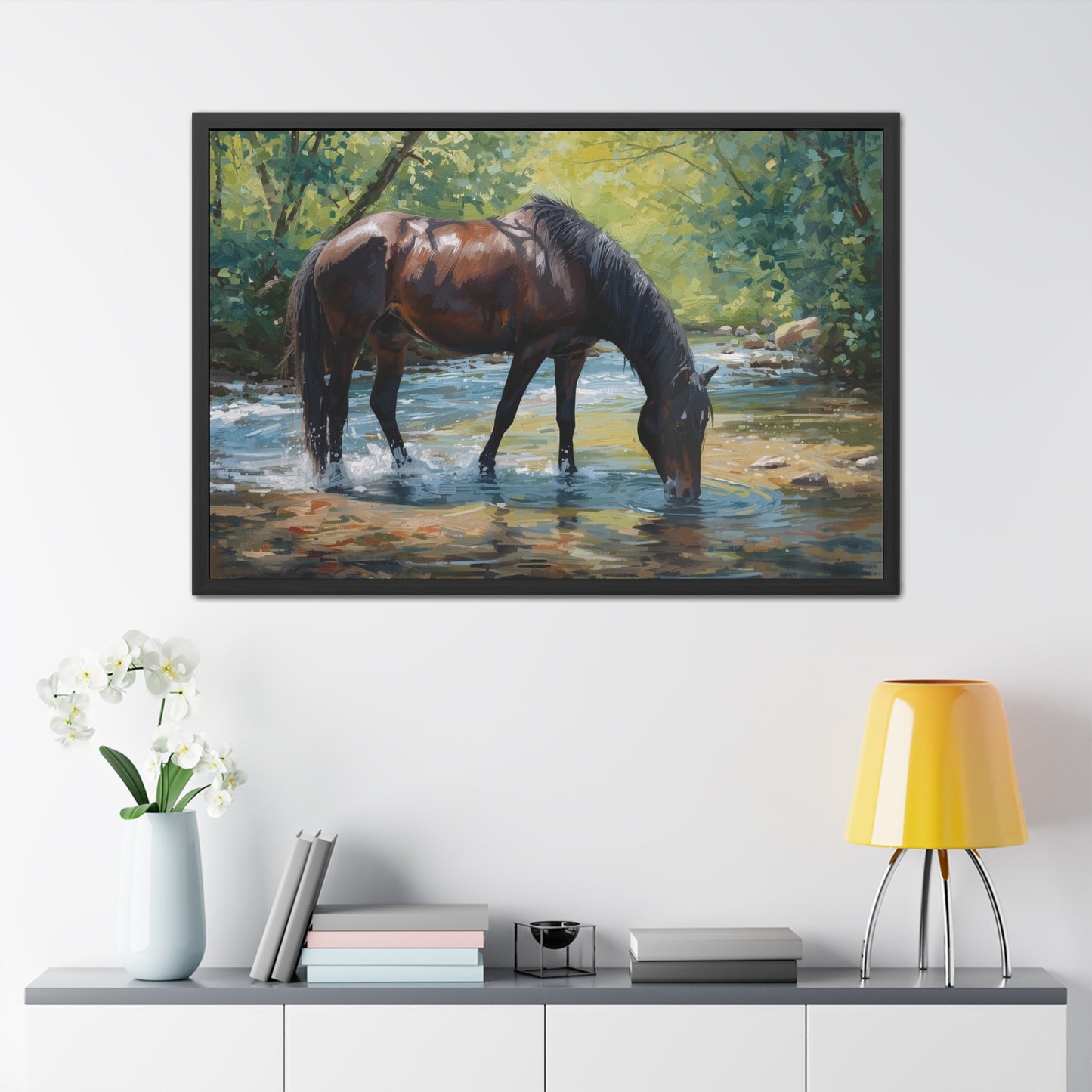 Framed Horse Art Print, Equine Wall Decor, Nature Lover Gift, Rustic Home Decoration, Equestrian Decor