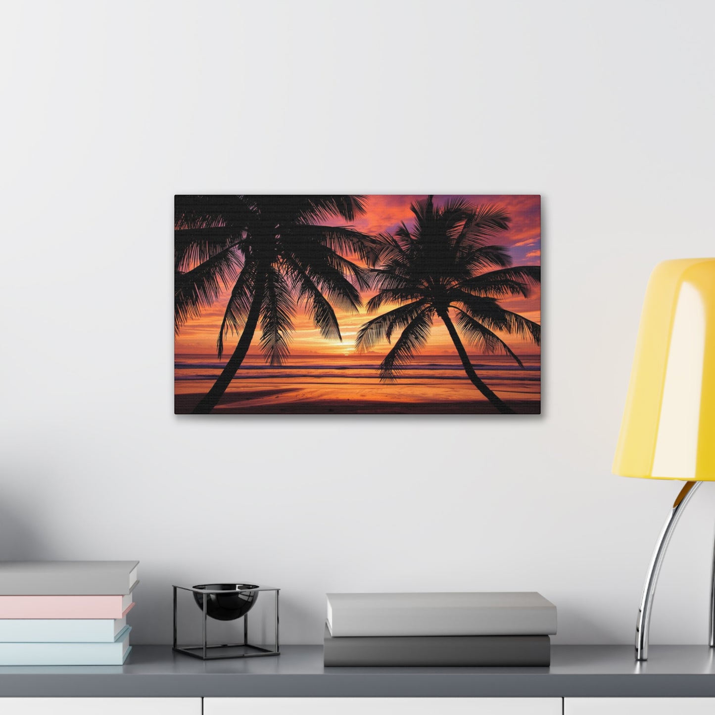 Sunset Palm Tree Canvas Print