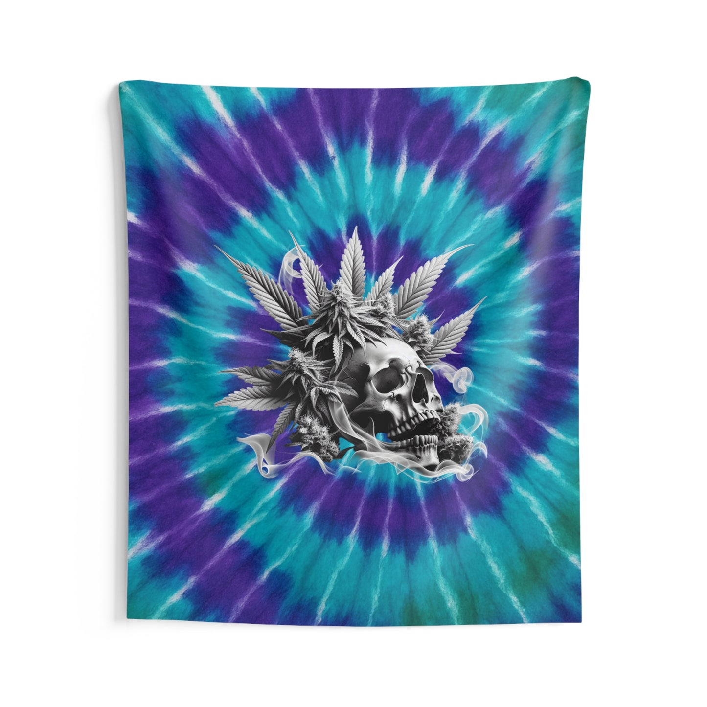 Psychedelic Skull Wall Tapestry, Bohemian Decor, Hippie Room Decor, Tie-Dye Wall Art, Dorm Room Decor