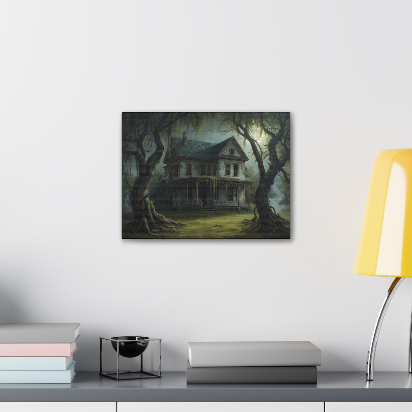 Spooky Vintage House Canvas Art