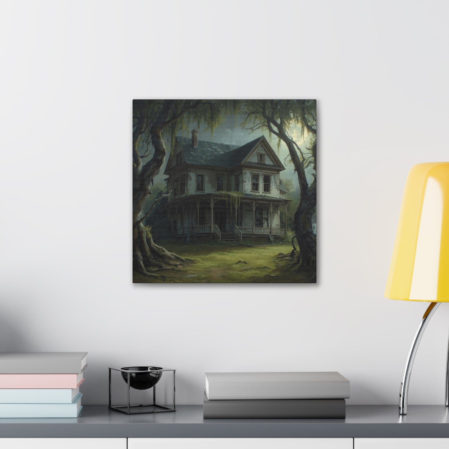 Spooky Vintage House Canvas Art