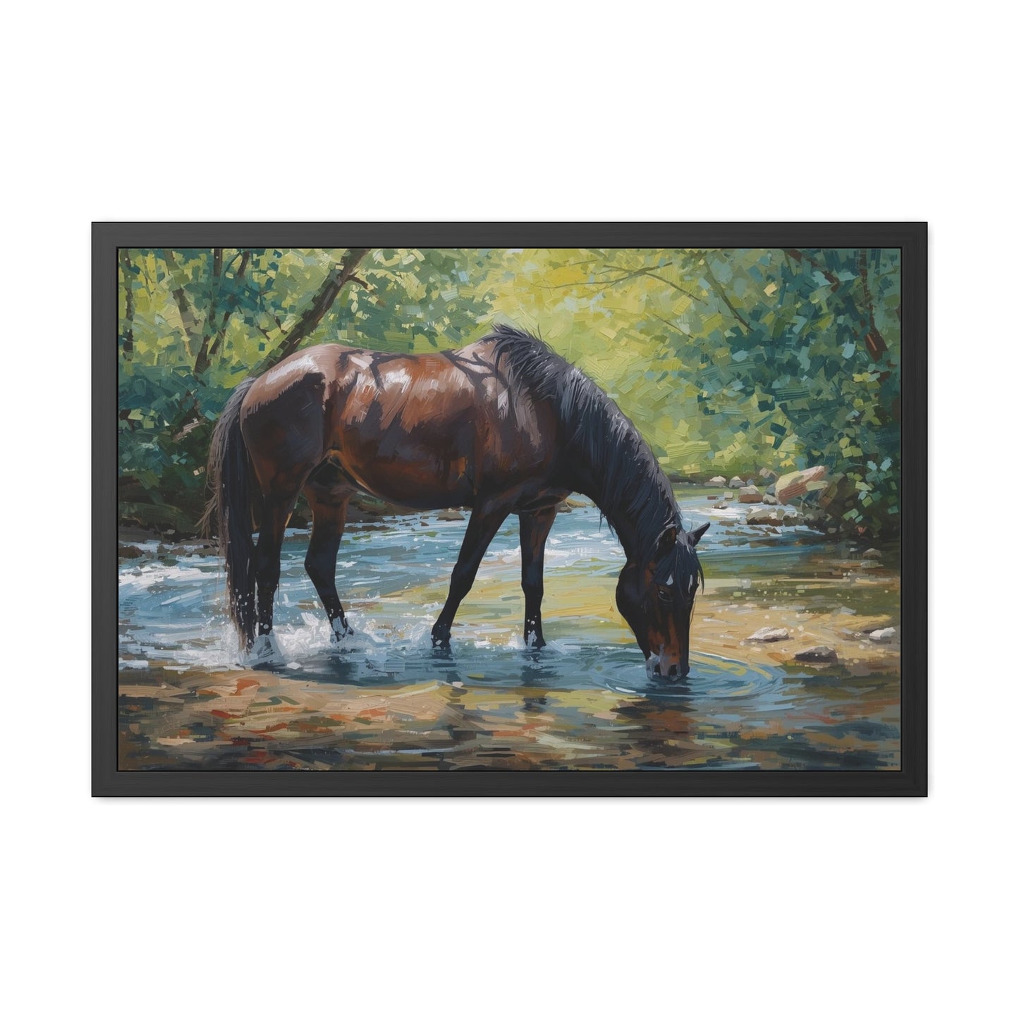Framed Horse Art Print, Equine Wall Decor, Nature Lover Gift, Rustic Home Decoration, Equestrian Decor