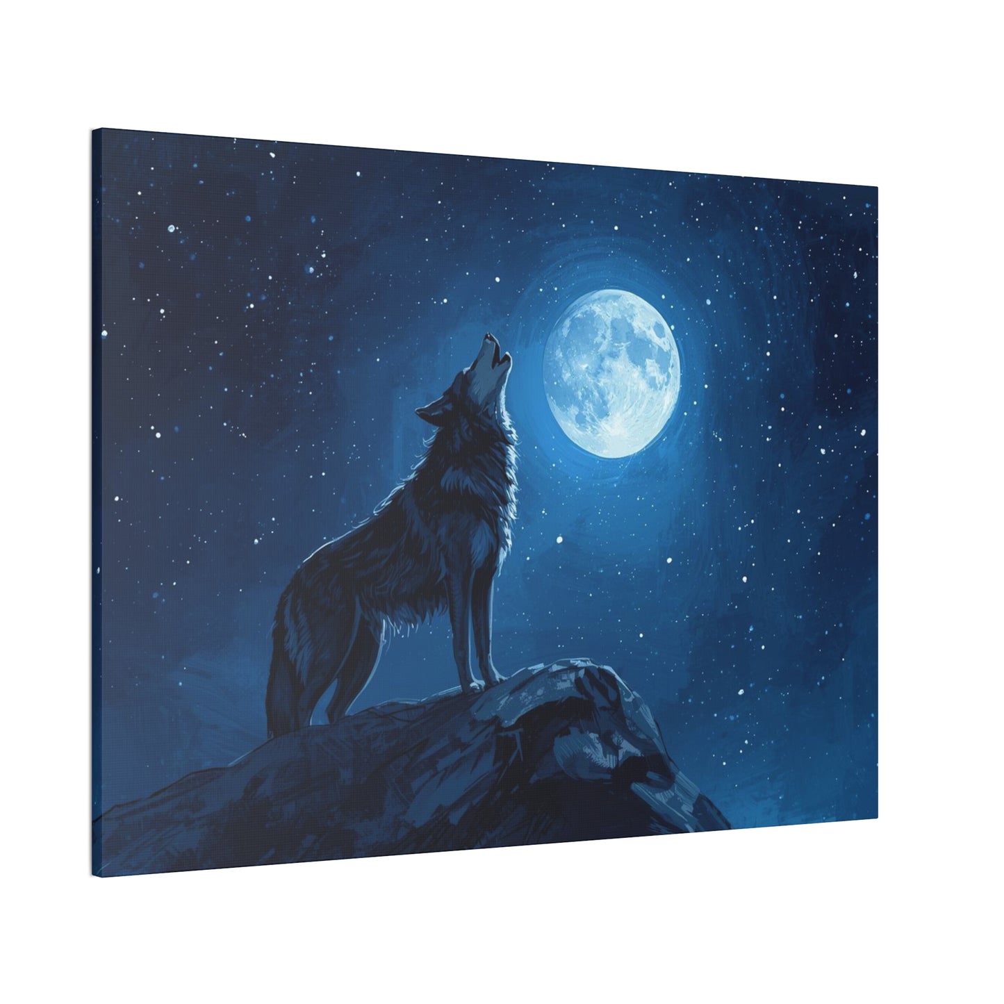 Wolf Howling at Moon Canvas Art