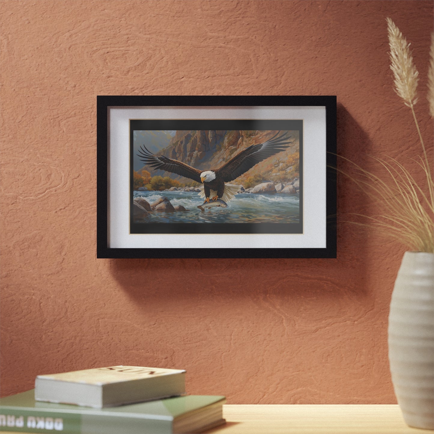 Elegant Black Framed Eagle Print