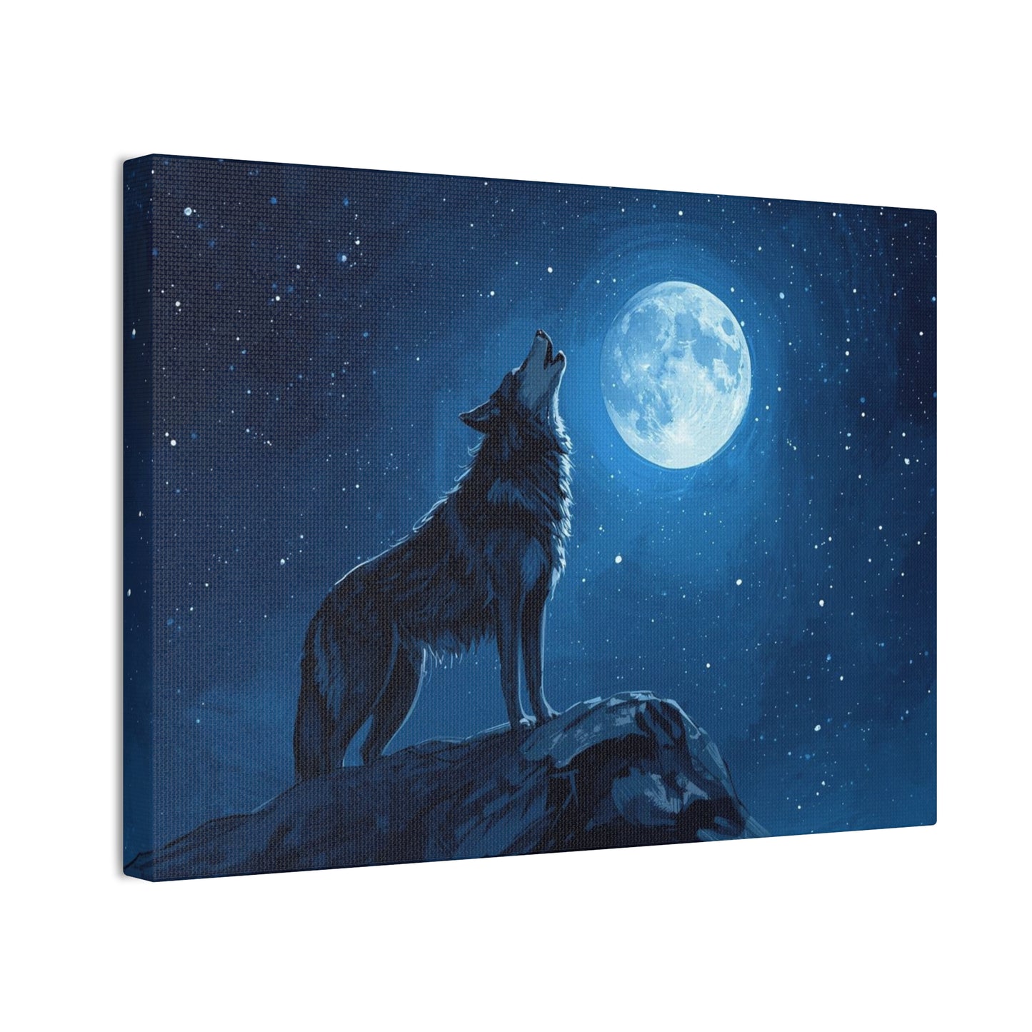 Wolf Howling at Moon Canvas Art