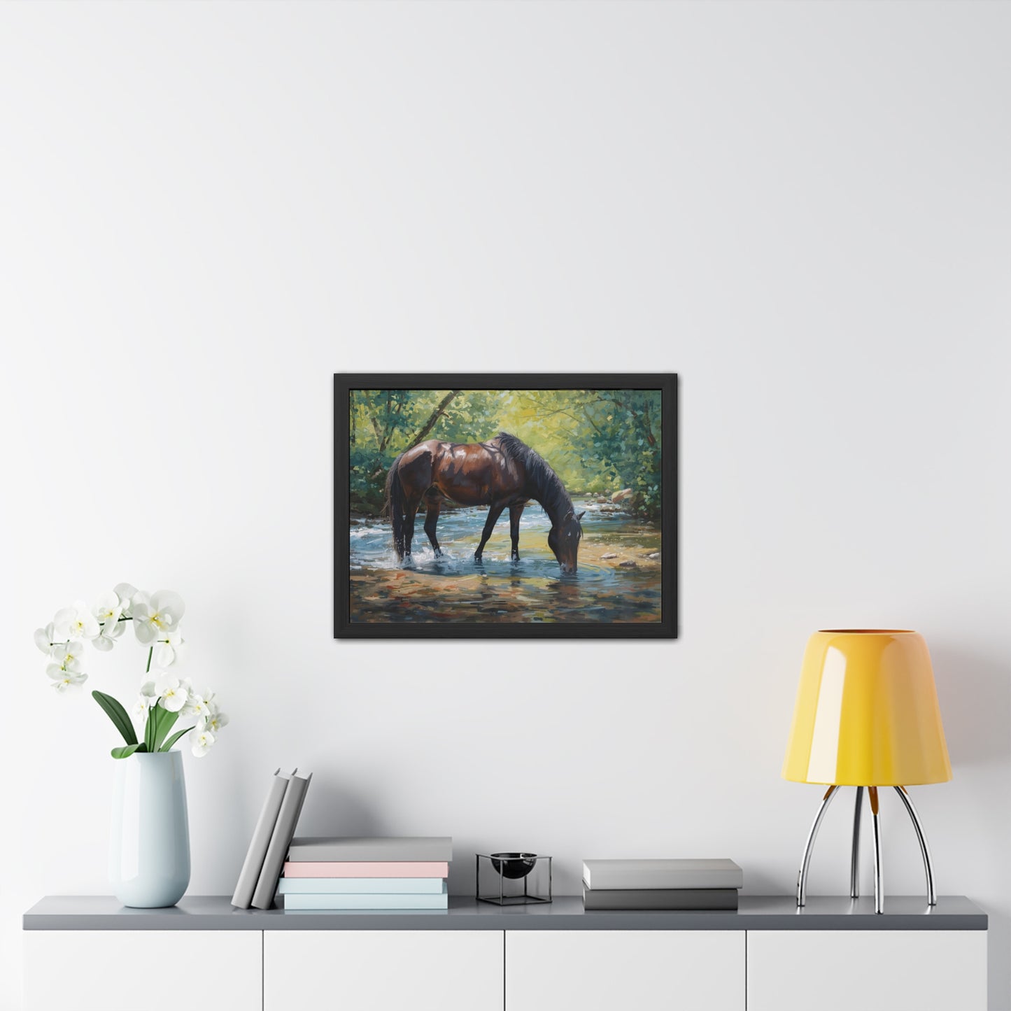 Framed Horse Art Print, Equine Wall Decor, Nature Lover Gift, Rustic Home Decoration, Equestrian Decor