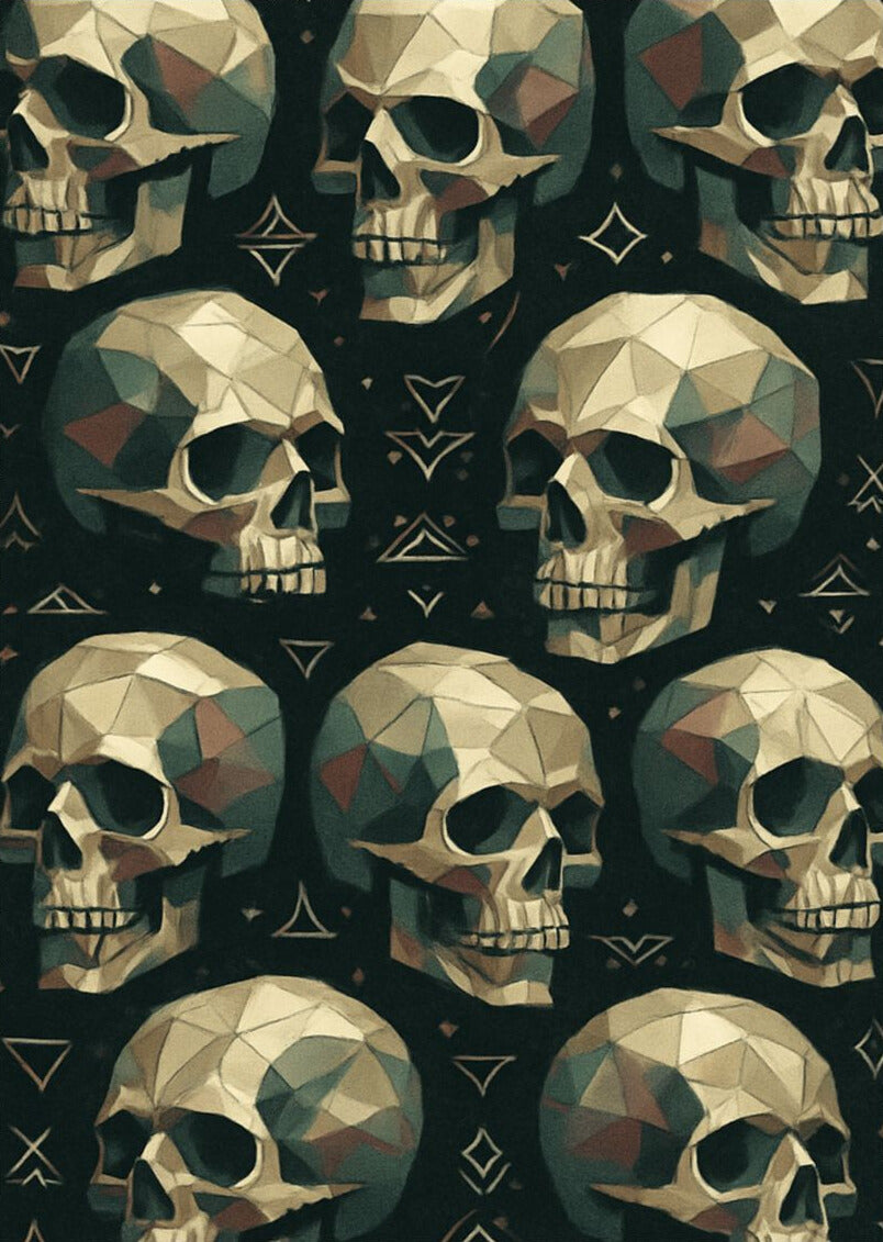 Geometric Skull Woven Wall Tapestry | Boho Home Decor, Gothic Art, Unique Wall Hanging, Housewarming Gift, Festival Decoration