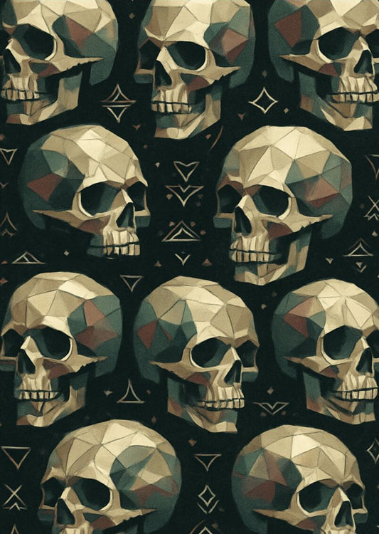 Geometric Skull Woven Wall Tapestry | Boho Home Decor, Gothic Art, Unique Wall Hanging, Housewarming Gift, Festival Decoration