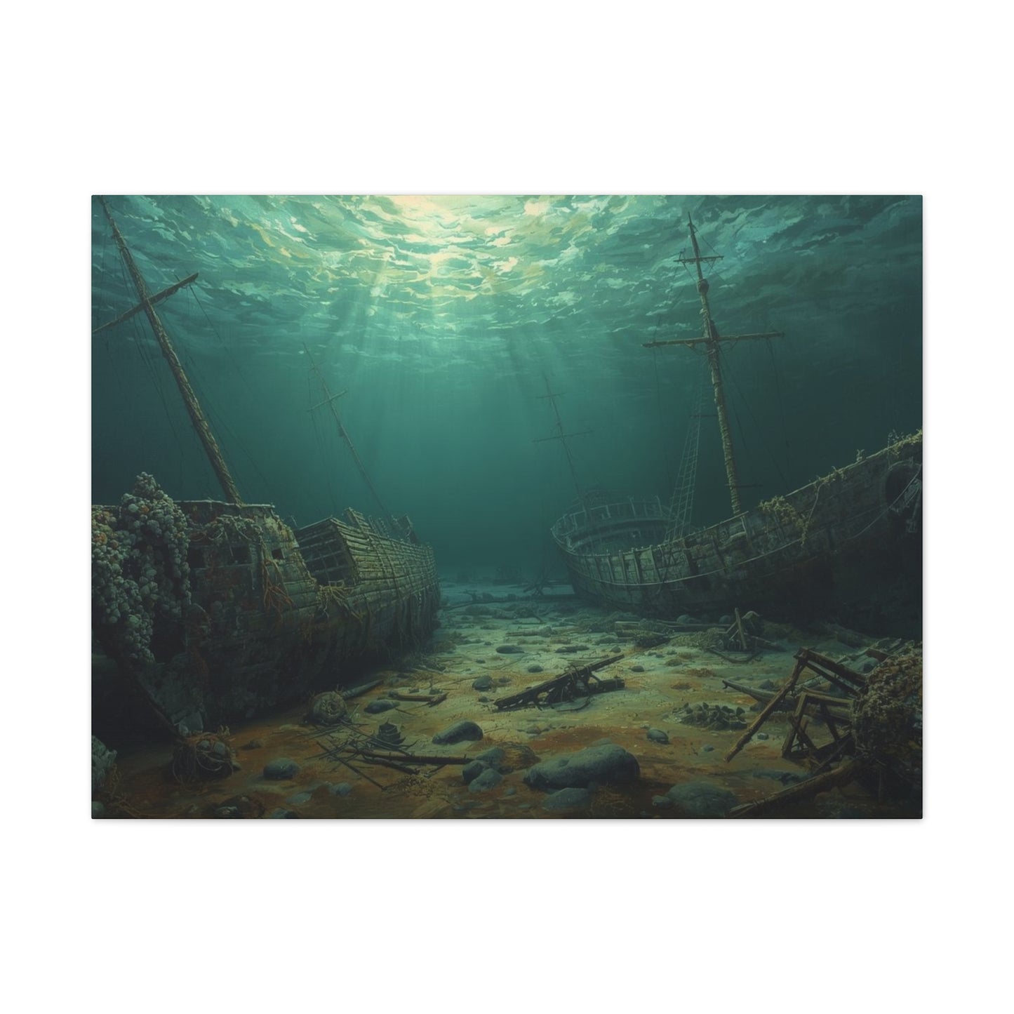 Underwater Shipwreck Canvas Art