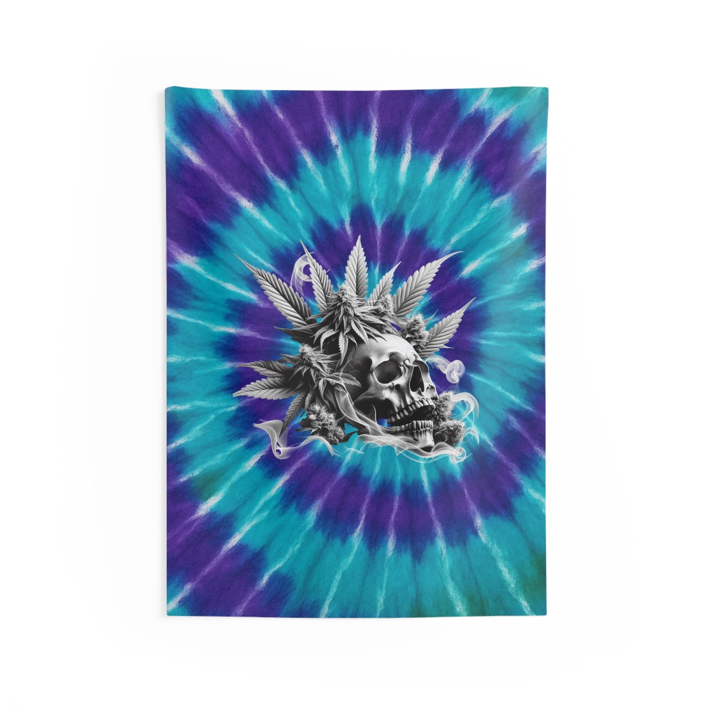 Psychedelic Skull Wall Tapestry, Bohemian Decor, Hippie Room Decor, Tie-Dye Wall Art, Dorm Room Decor