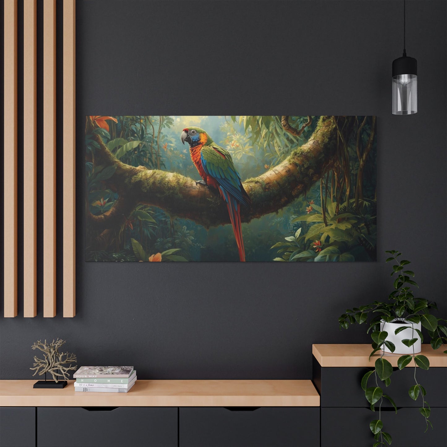 Vibrant Parrot Tropical Jungle Canvas Wall Art