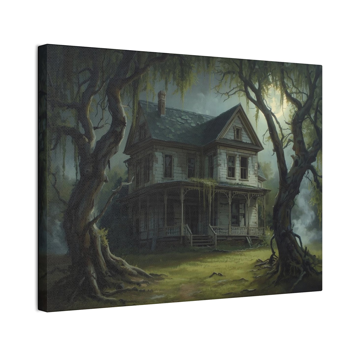 Spooky Vintage House Canvas Art