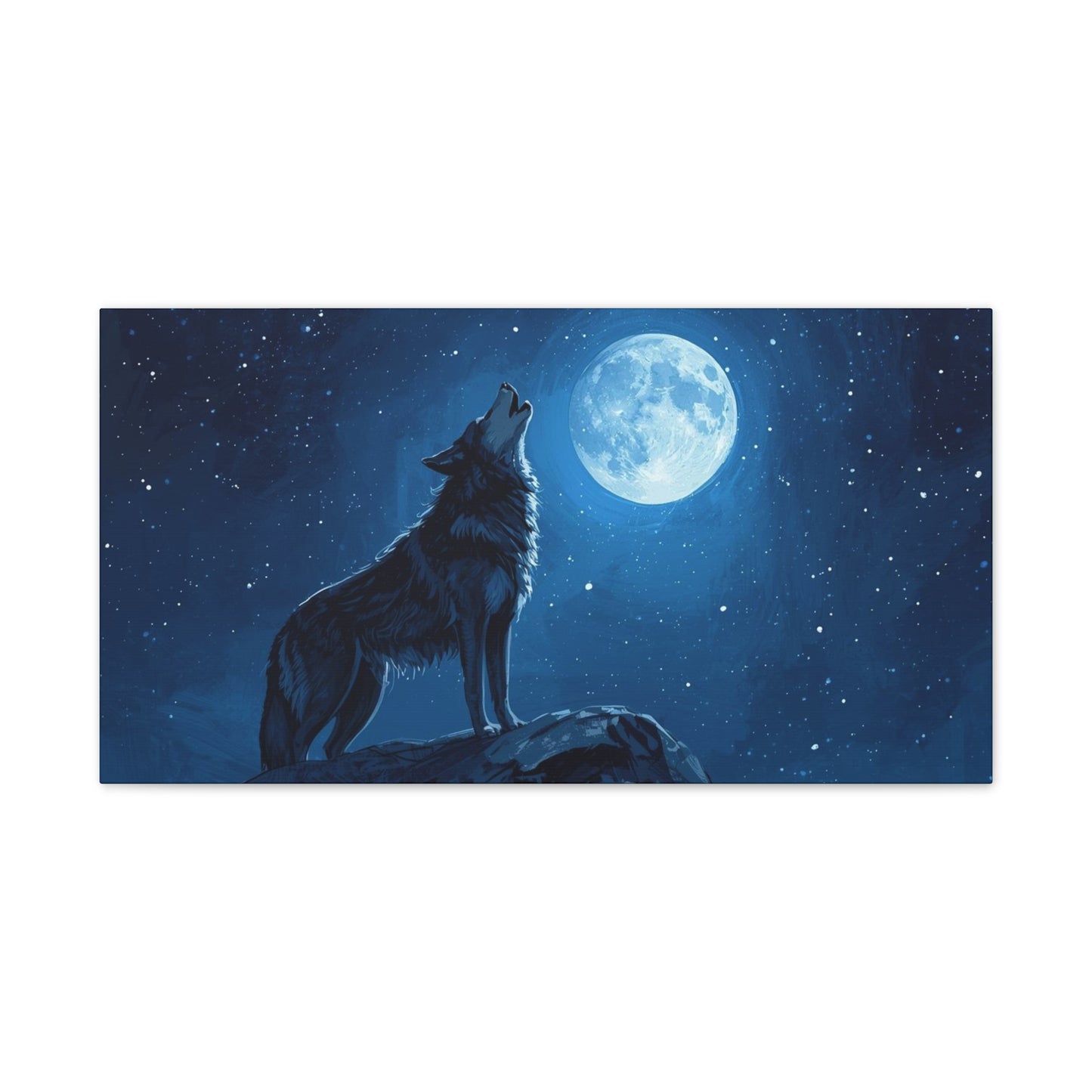 Wolf Howling at Moon Canvas Art