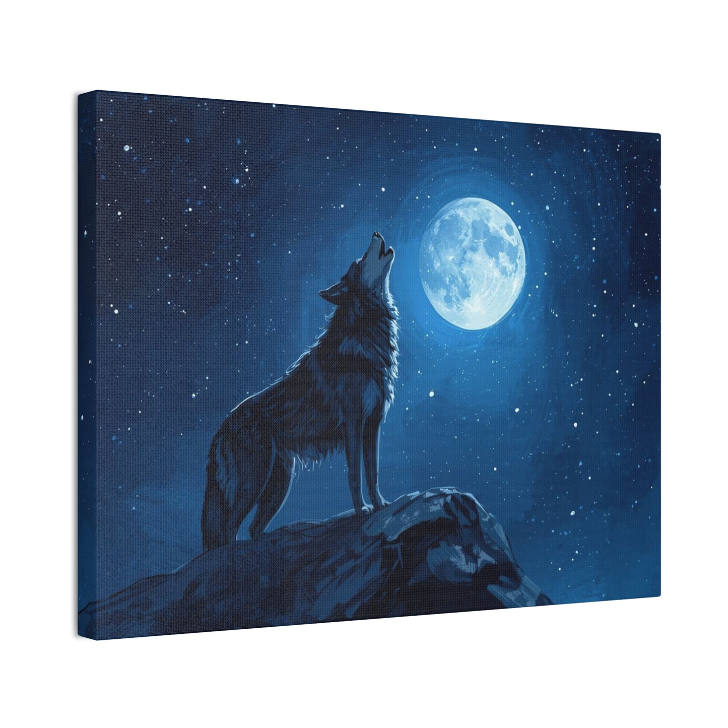 Wolf Howling at Moon Canvas Art