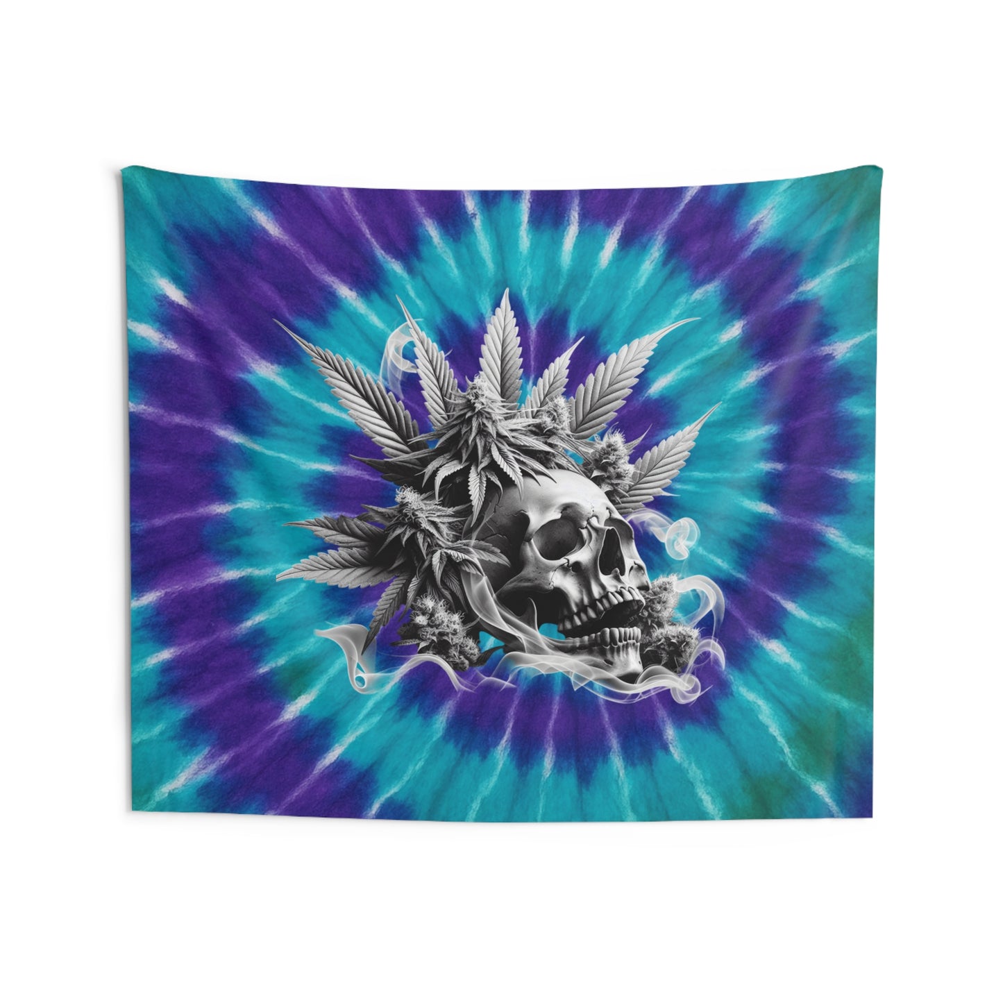 Psychedelic Skull Wall Tapestry, Bohemian Decor, Hippie Room Decor, Tie-Dye Wall Art, Dorm Room Decor