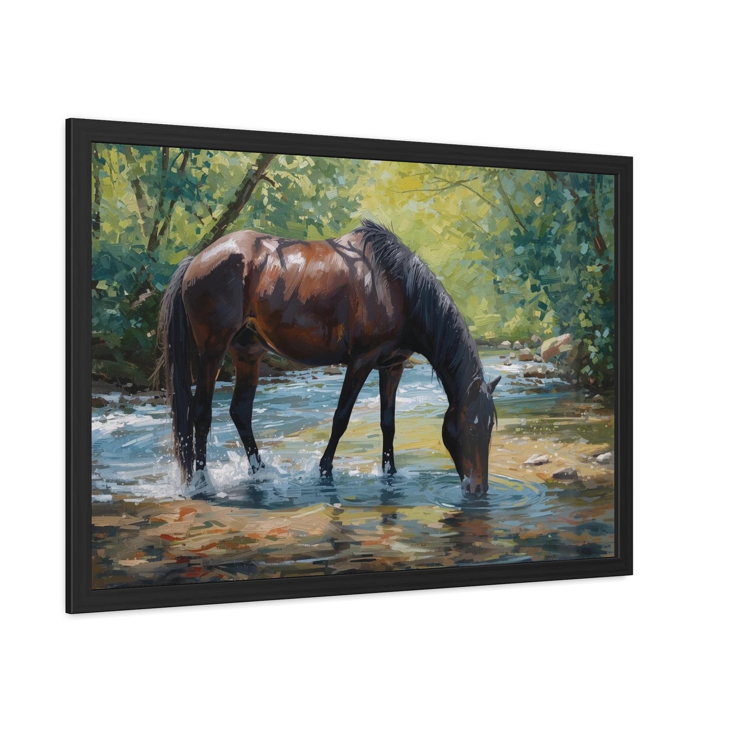 Framed Horse Art Print, Equine Wall Decor, Nature Lover Gift, Rustic Home Decoration, Equestrian Decor