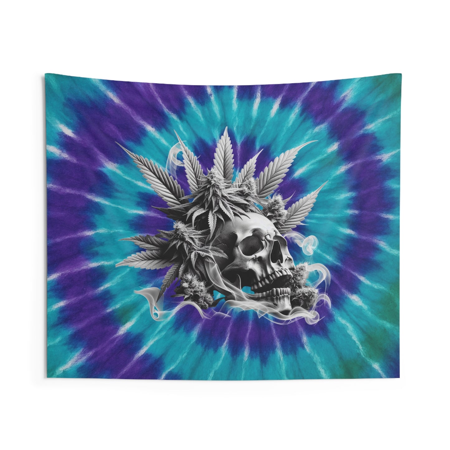 Psychedelic Skull Wall Tapestry, Bohemian Decor, Hippie Room Decor, Tie-Dye Wall Art, Dorm Room Decor