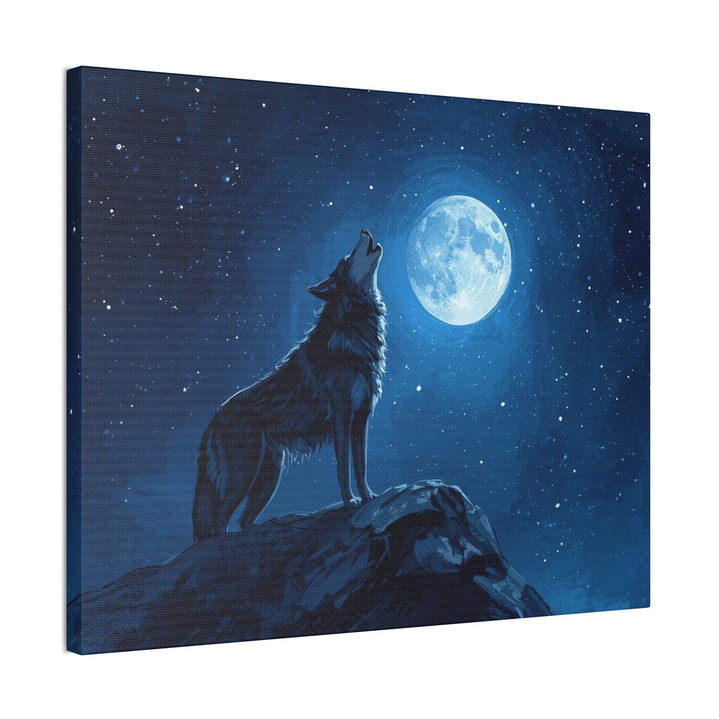 Wolf Howling at Moon Canvas Art