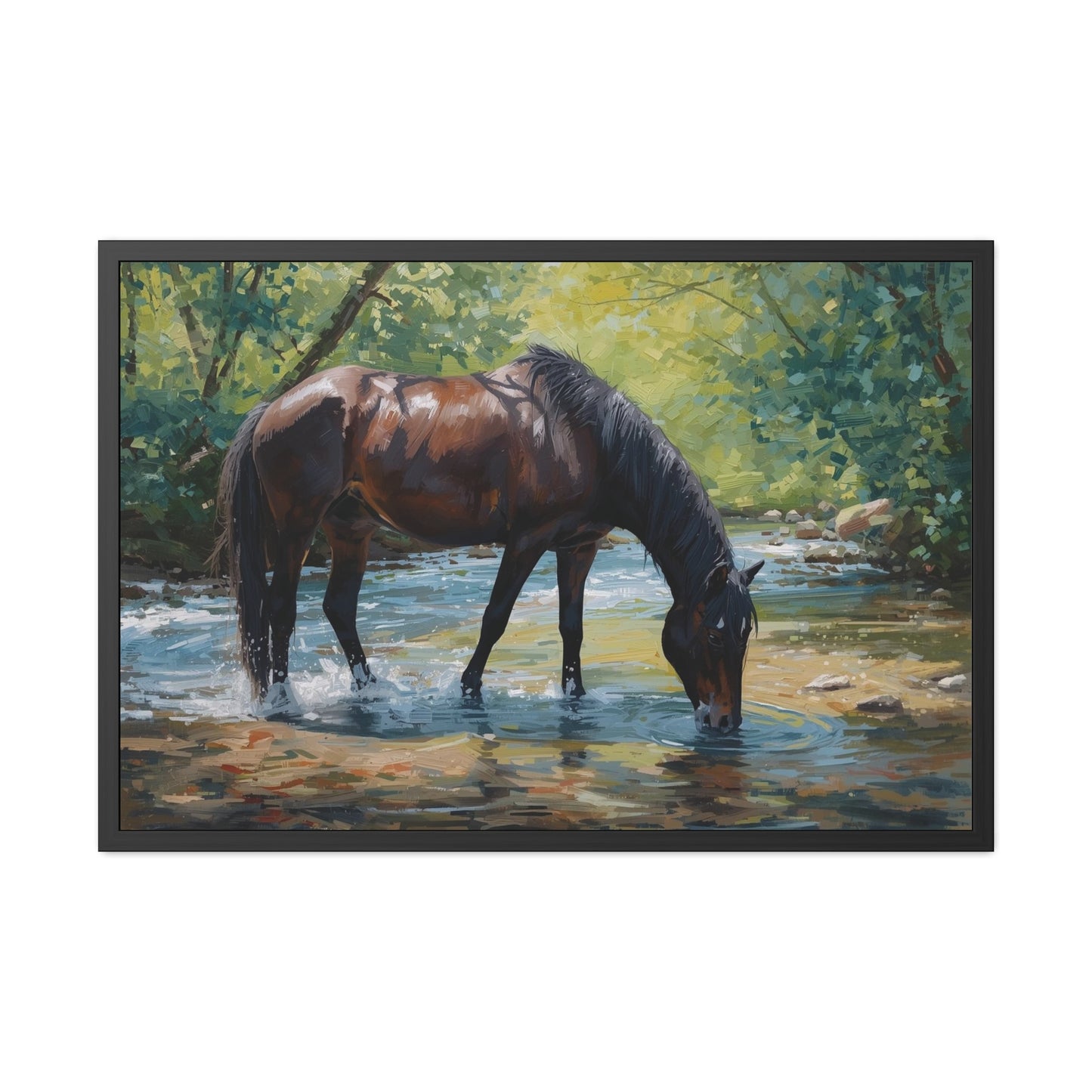 Framed Horse Art Print, Equine Wall Decor, Nature Lover Gift, Rustic Home Decoration, Equestrian Decor