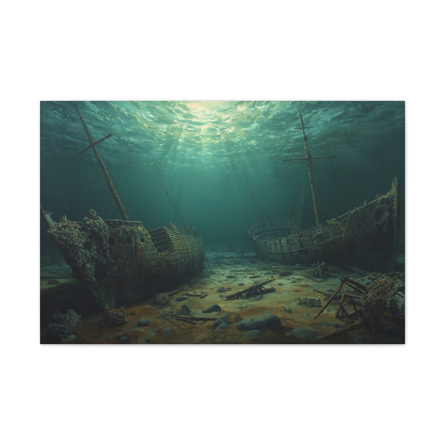 Underwater Shipwreck Canvas Art