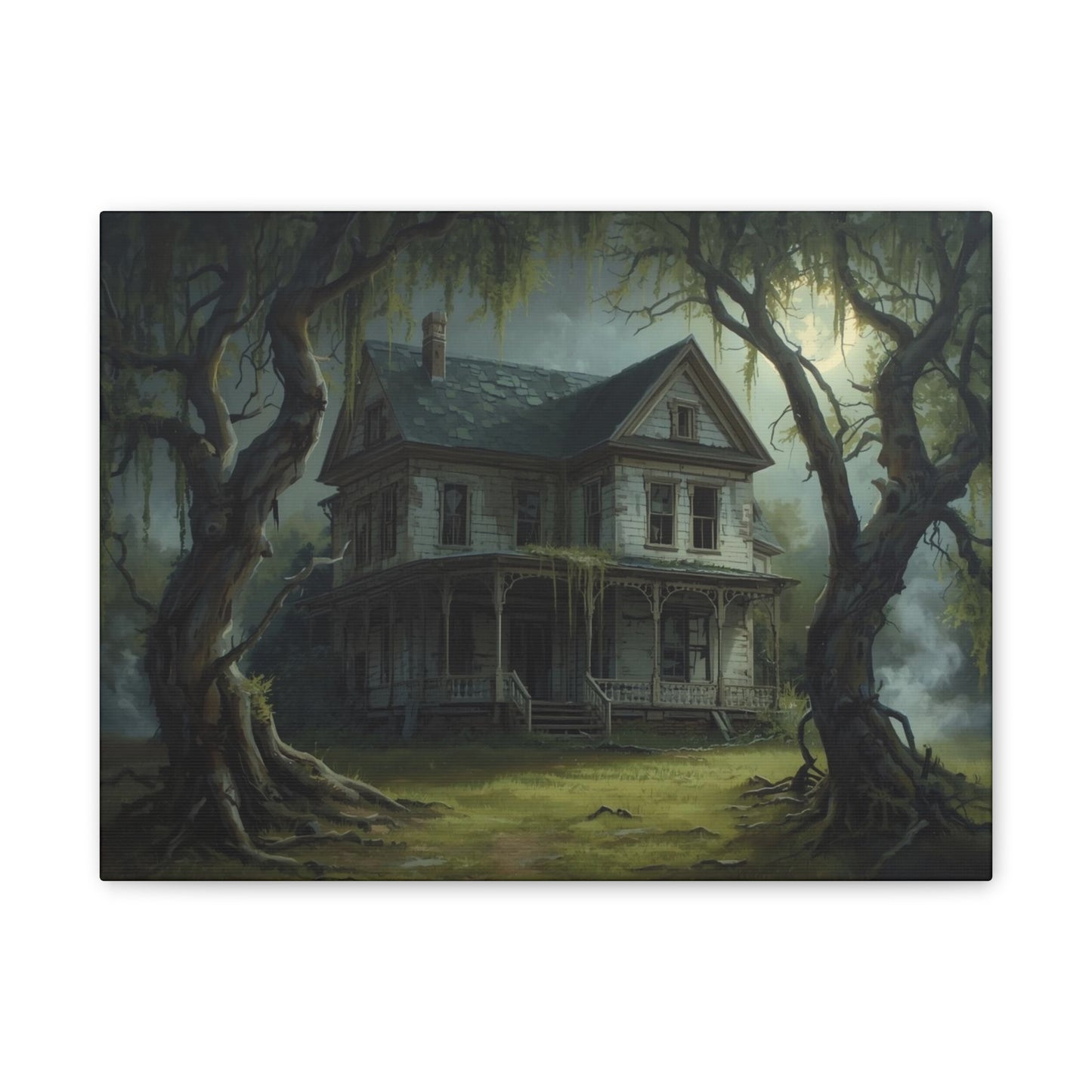 Spooky Vintage House Canvas Art