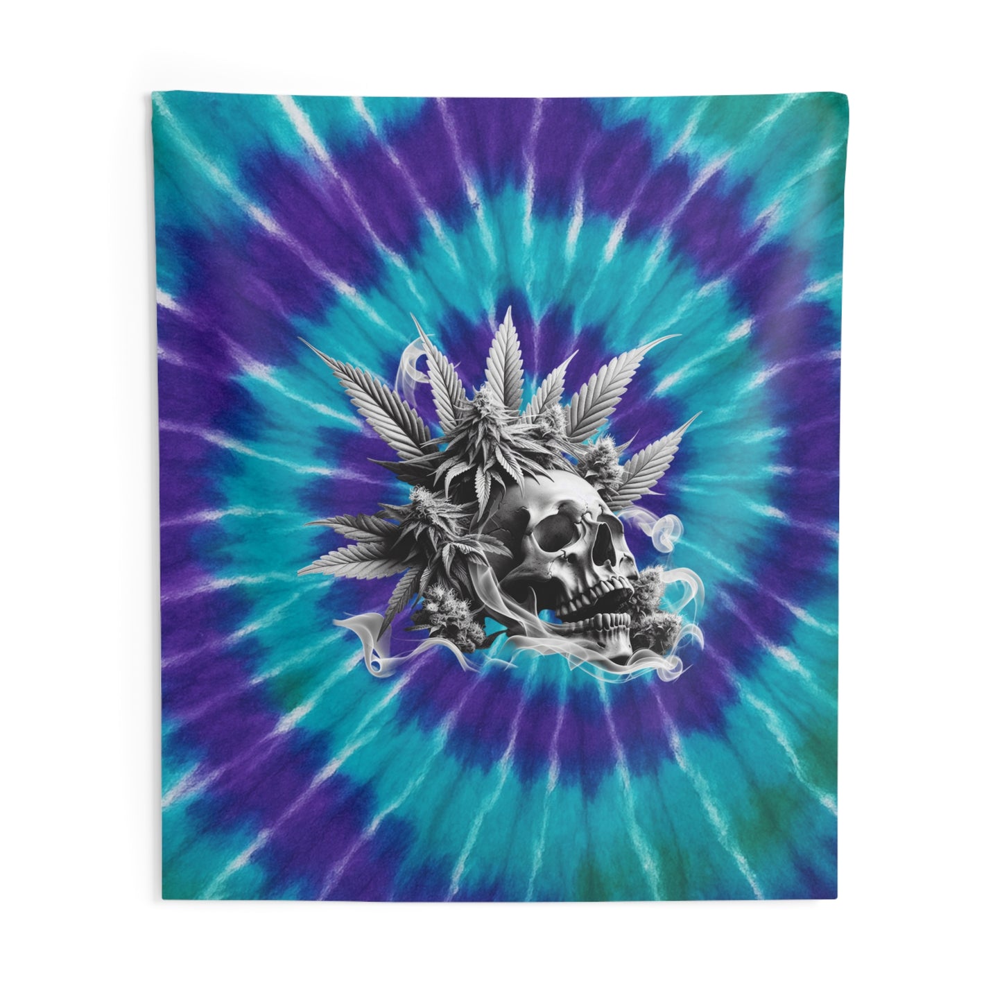 Psychedelic Skull Wall Tapestry, Bohemian Decor, Hippie Room Decor, Tie-Dye Wall Art, Dorm Room Decor