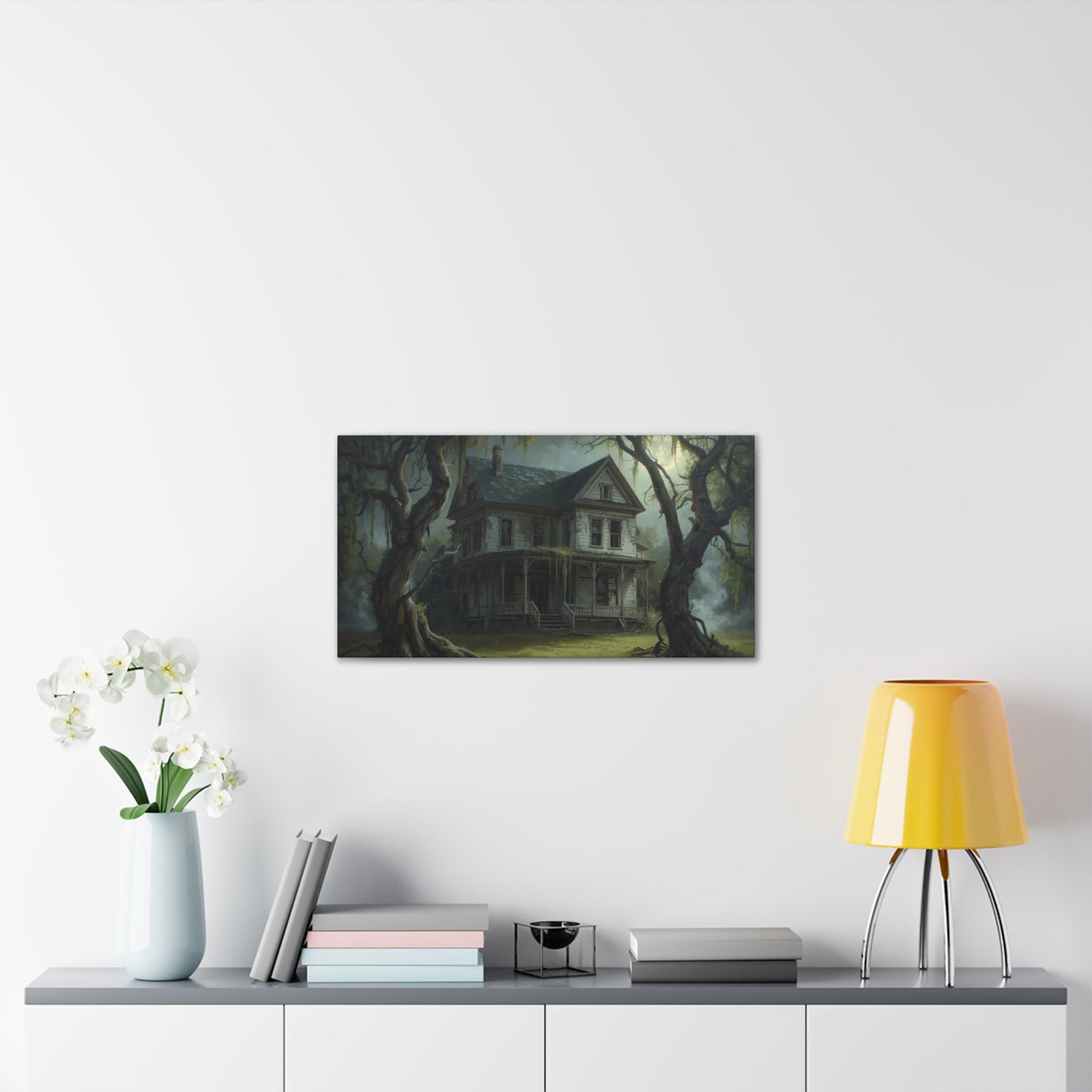 Spooky Vintage House Canvas Art