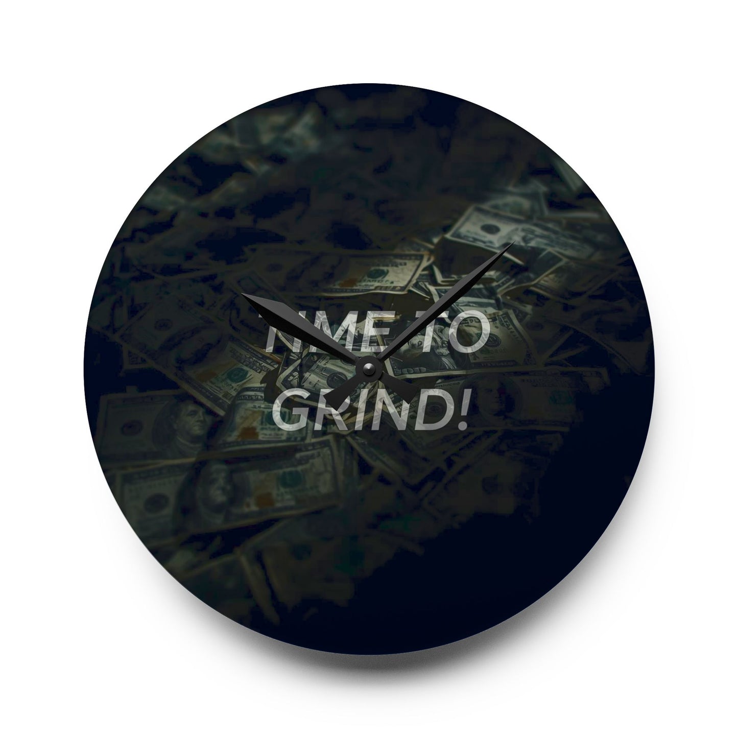 Motivational Acrylic Wall Clock - Time To Grind! Home Office Decor, Gift for Entrepreneurs, Wall Art, Modern Clock, Productivity